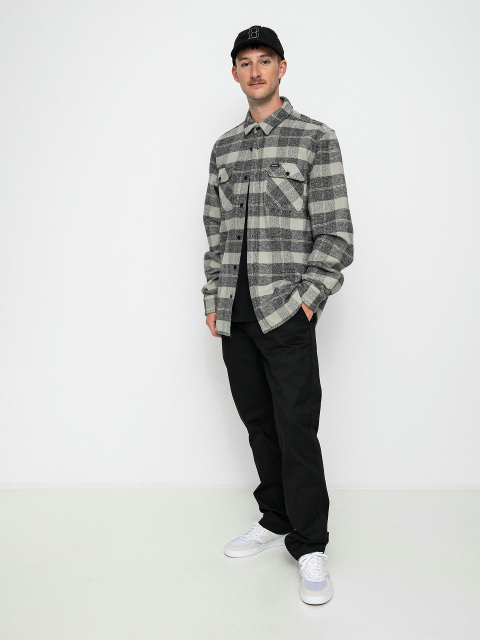 Koszula Brixton Bowery Heavy Weight Ls (black/charcoal)