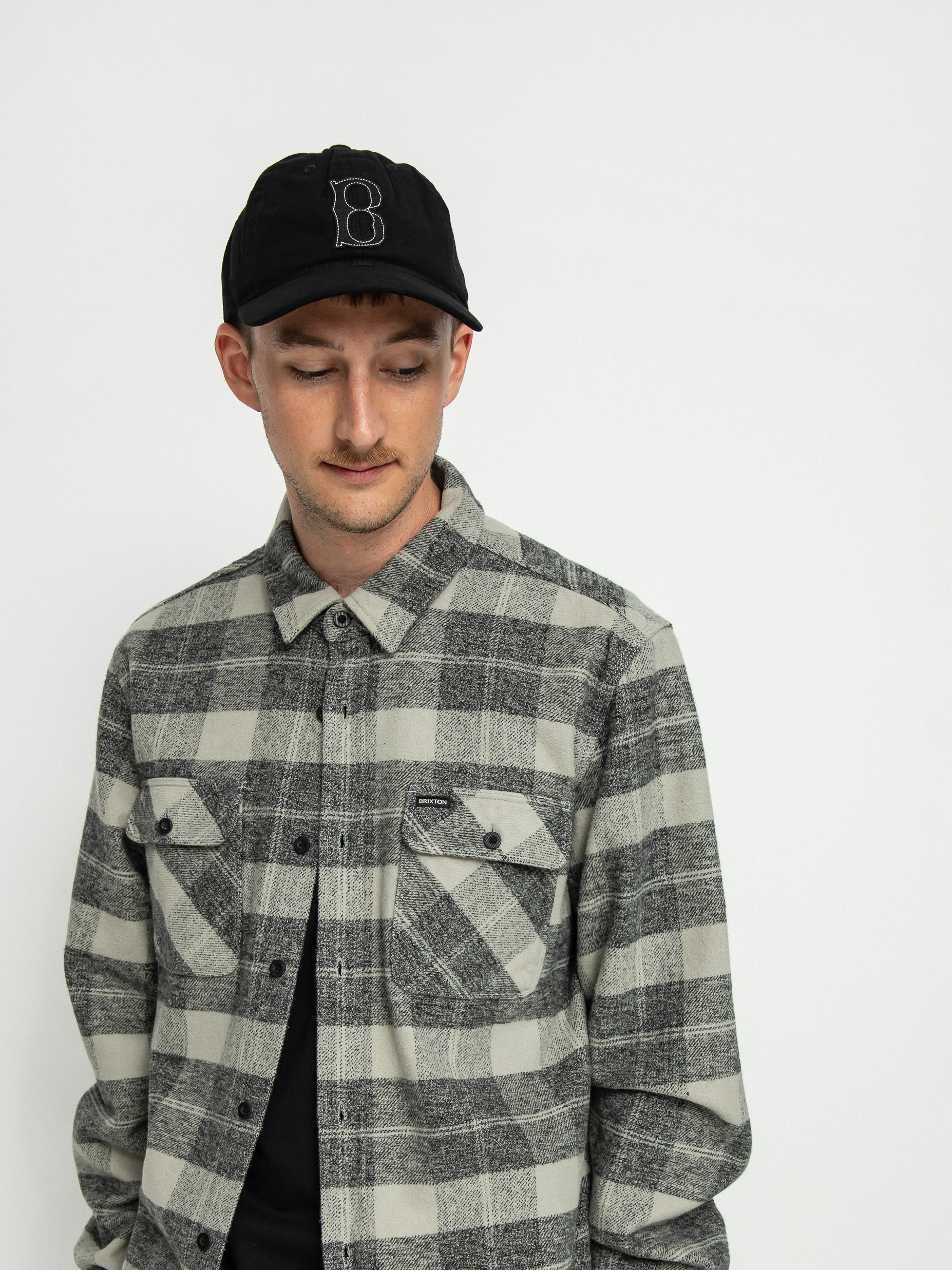 Koszula Brixton Bowery Heavy Weight Ls (black/charcoal)