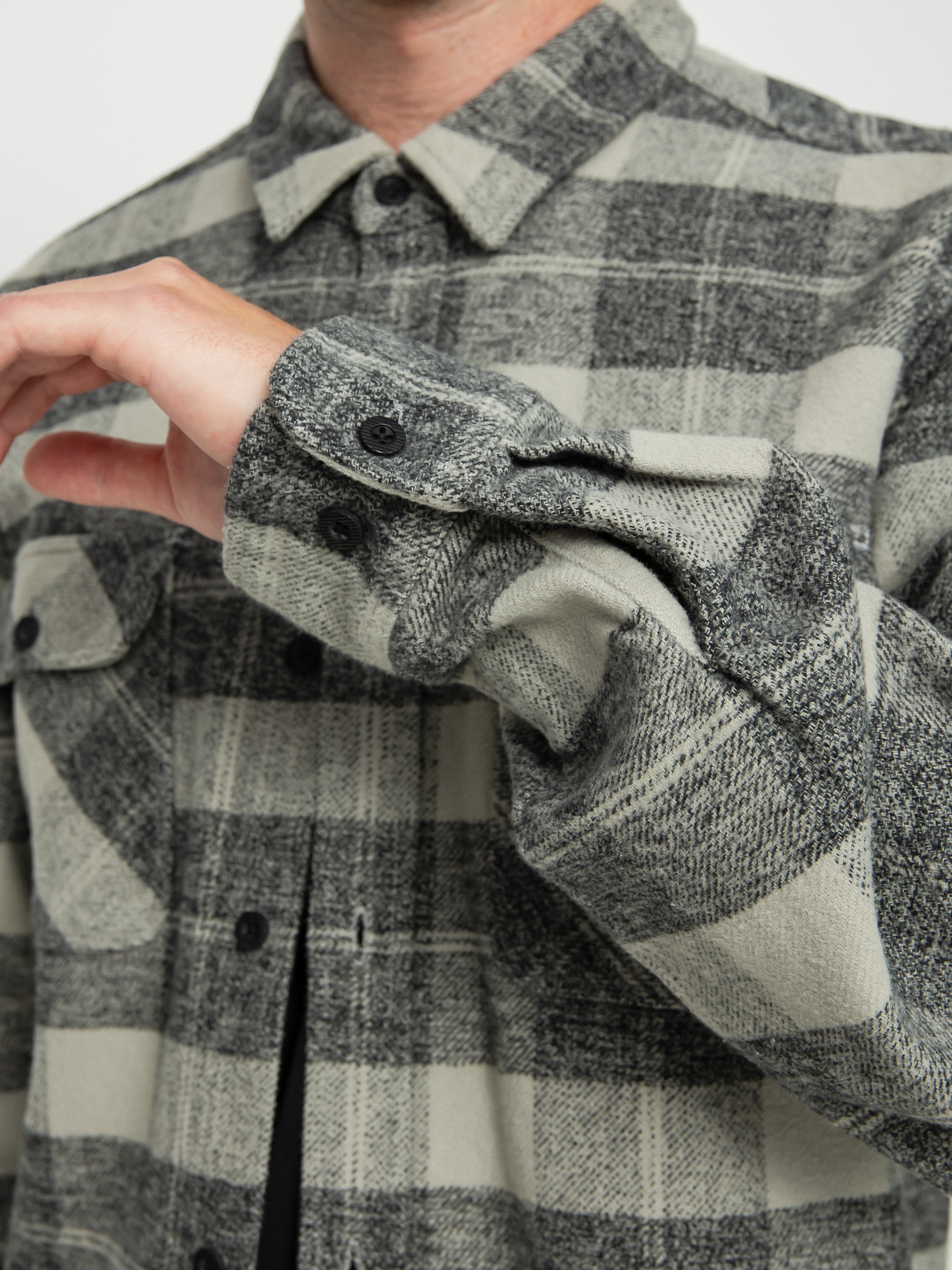 Koszula Brixton Bowery Heavy Weight Ls (black/charcoal)