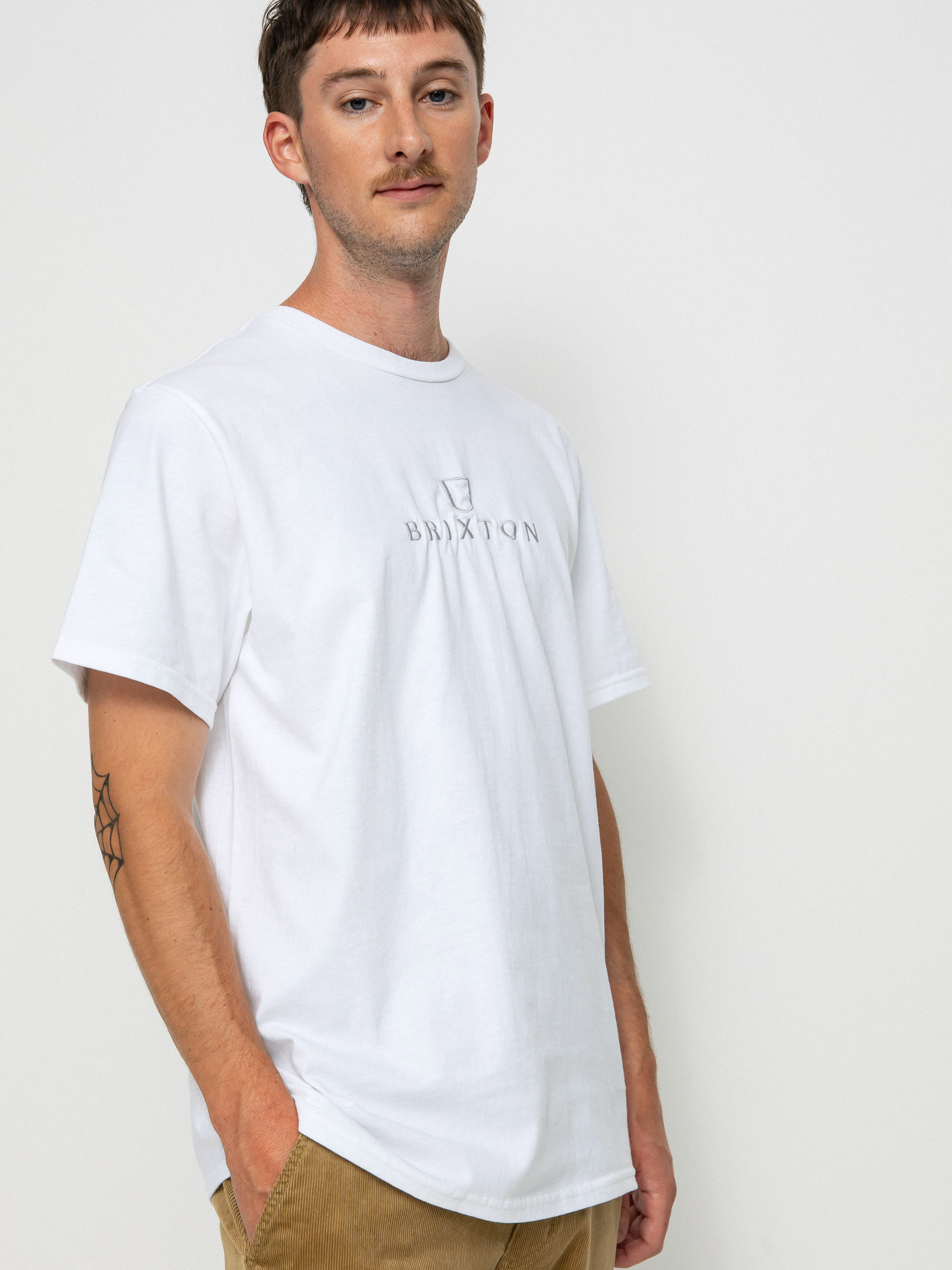 T-shirt Brixton Alpha Thread (white/white)