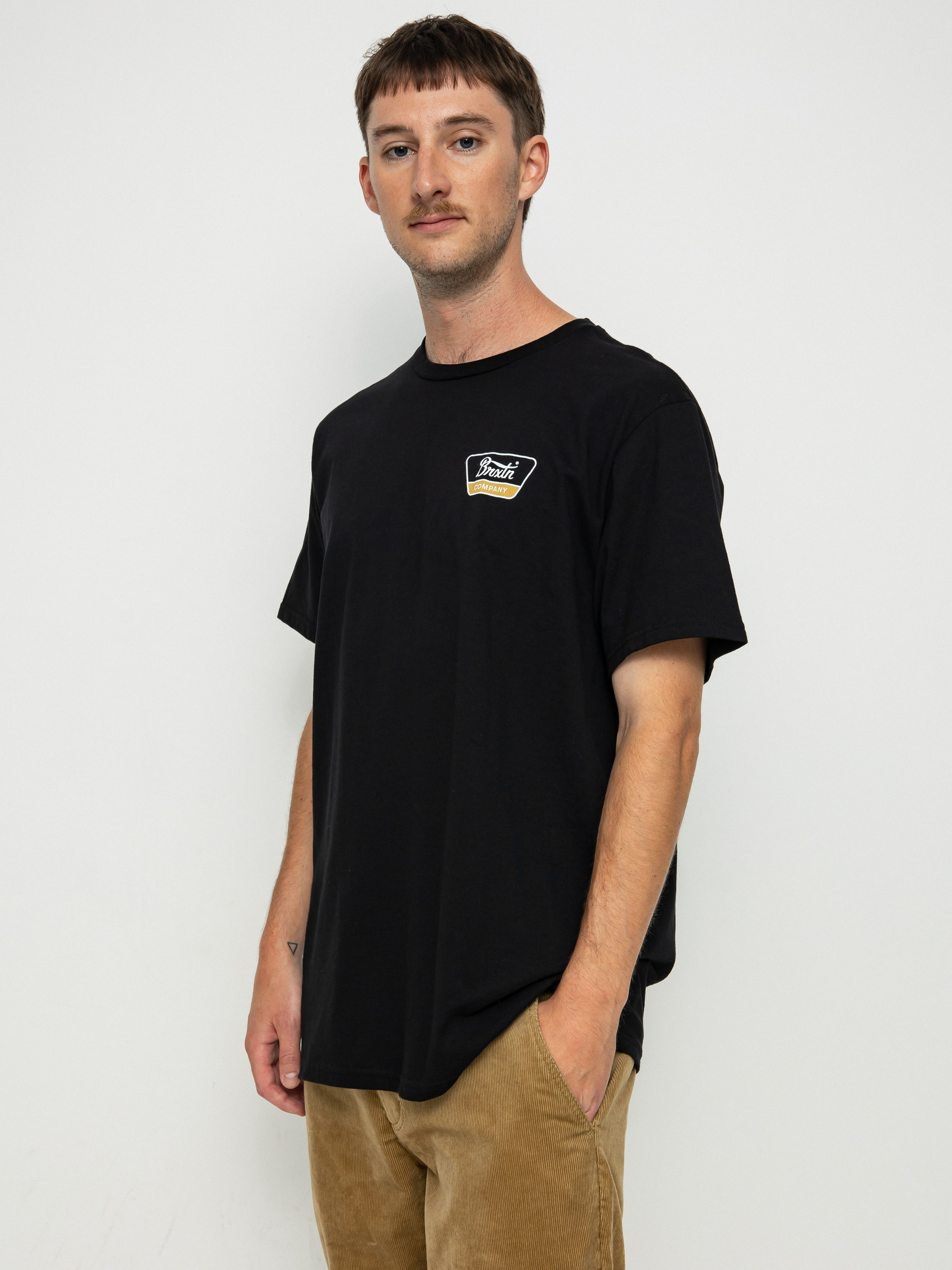 T-shirt Brixton Linwood (black/white/gold)