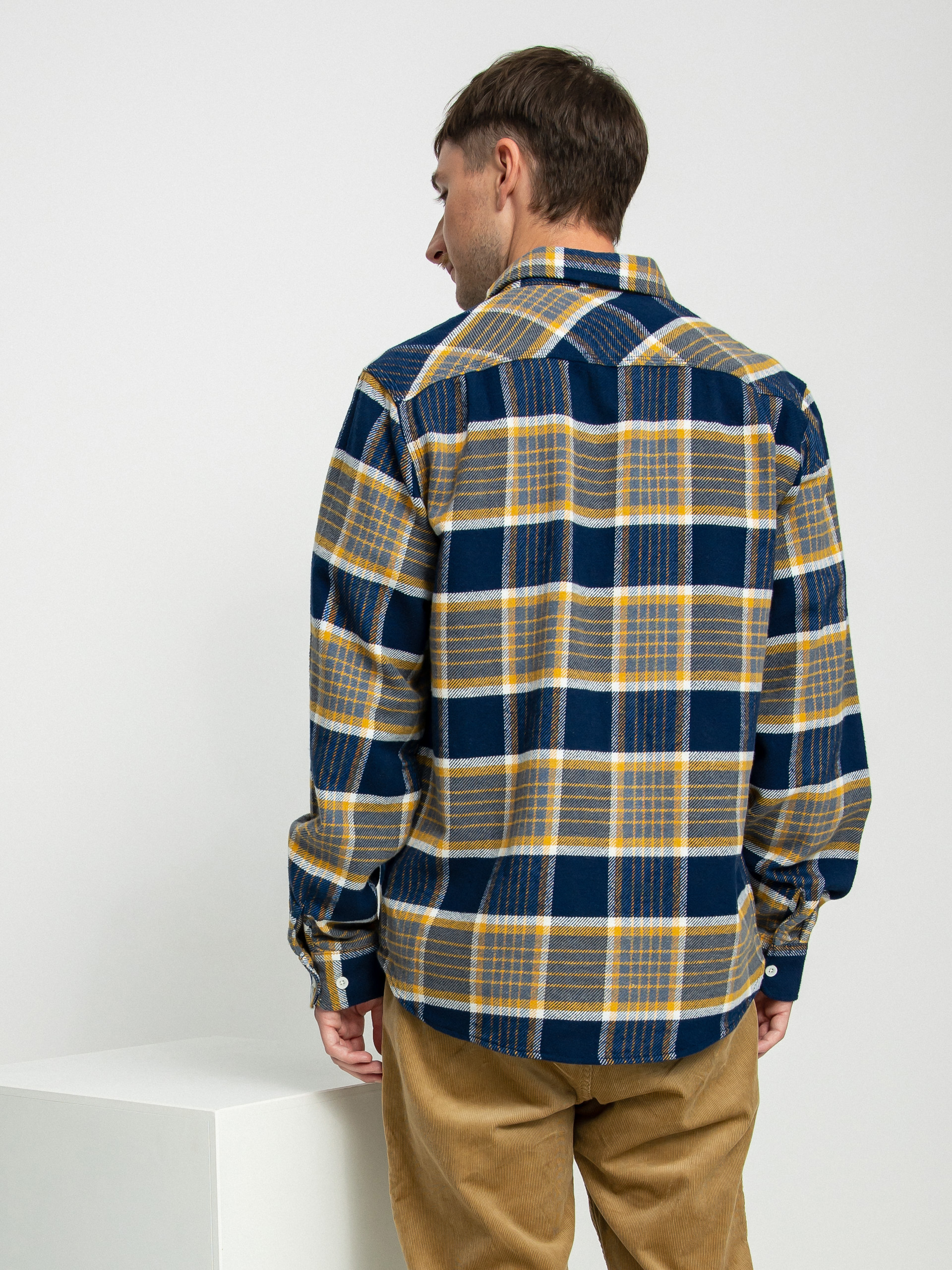 Koszula Brixton Bowery Flannel Ls (moonlit ocean/bright gold/off)
