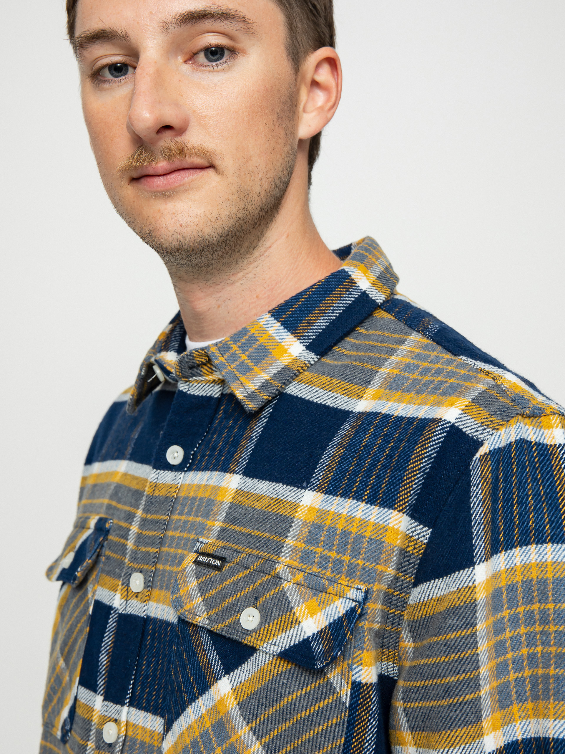 Koszula Brixton Bowery Flannel Ls (moonlit ocean/bright gold/off)