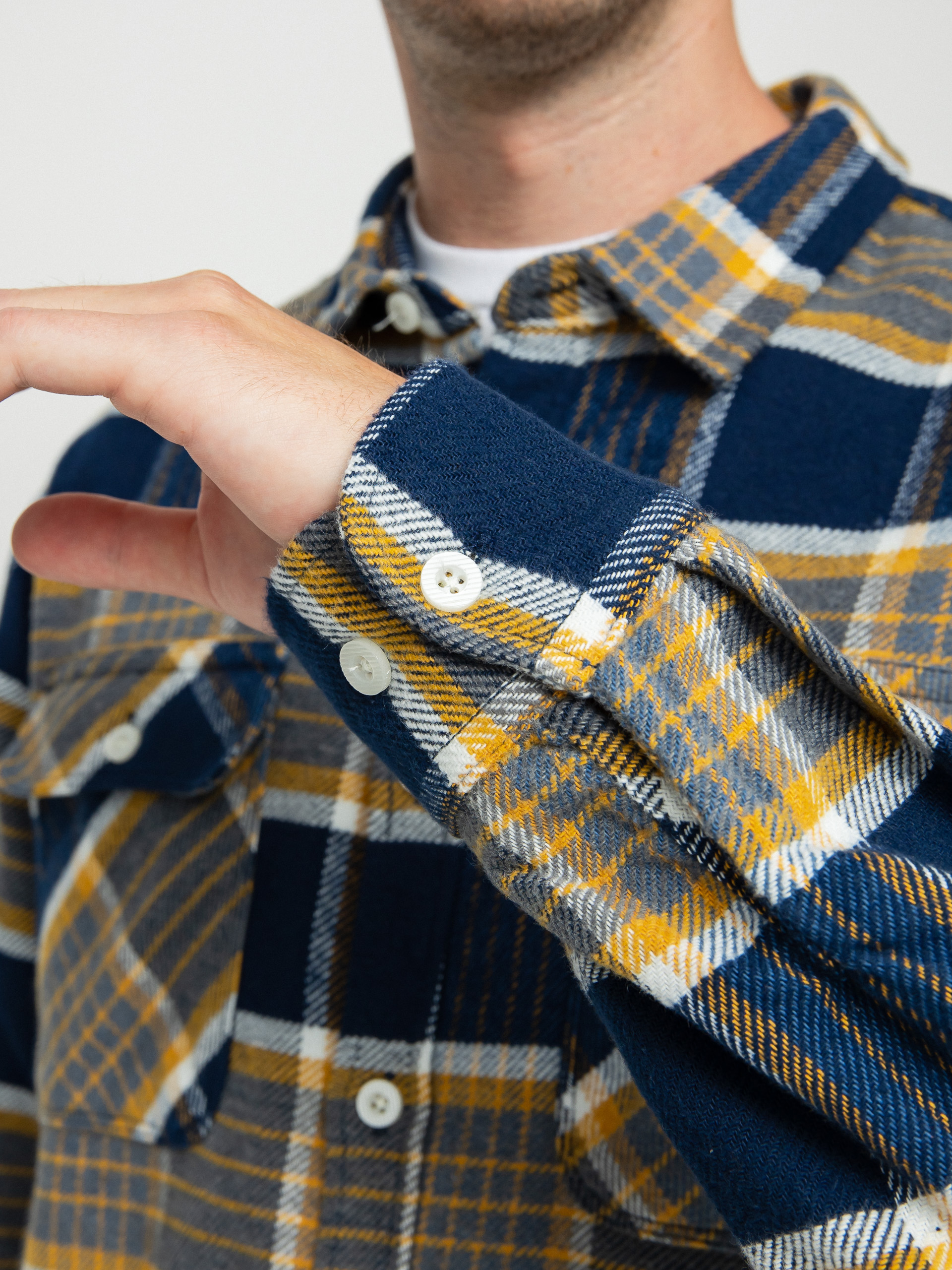 Koszula Brixton Bowery Flannel Ls (moonlit ocean/bright gold/off)