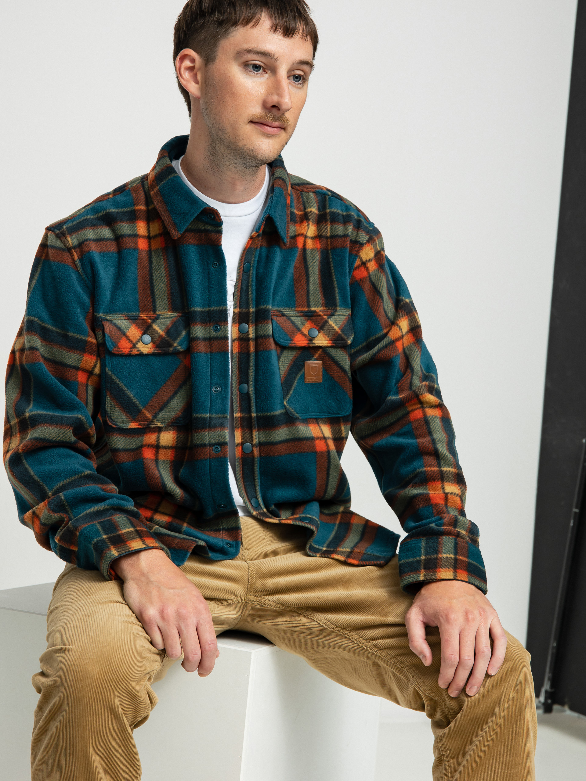 Koszula Brixton Bowery Arctic Stretch Ls (deep blue plaid)