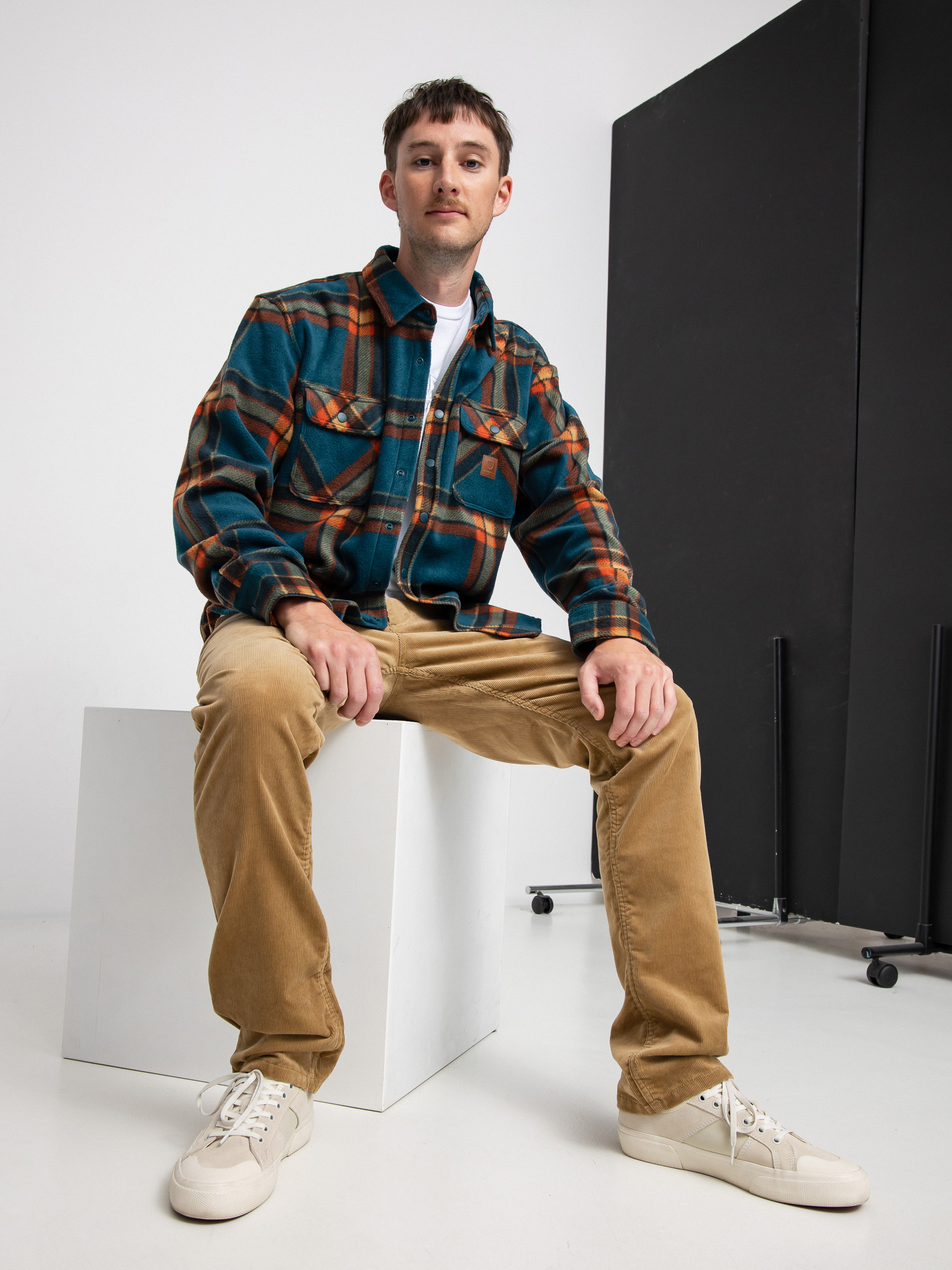 Koszula Brixton Bowery Arctic Stretch Ls (deep blue plaid)