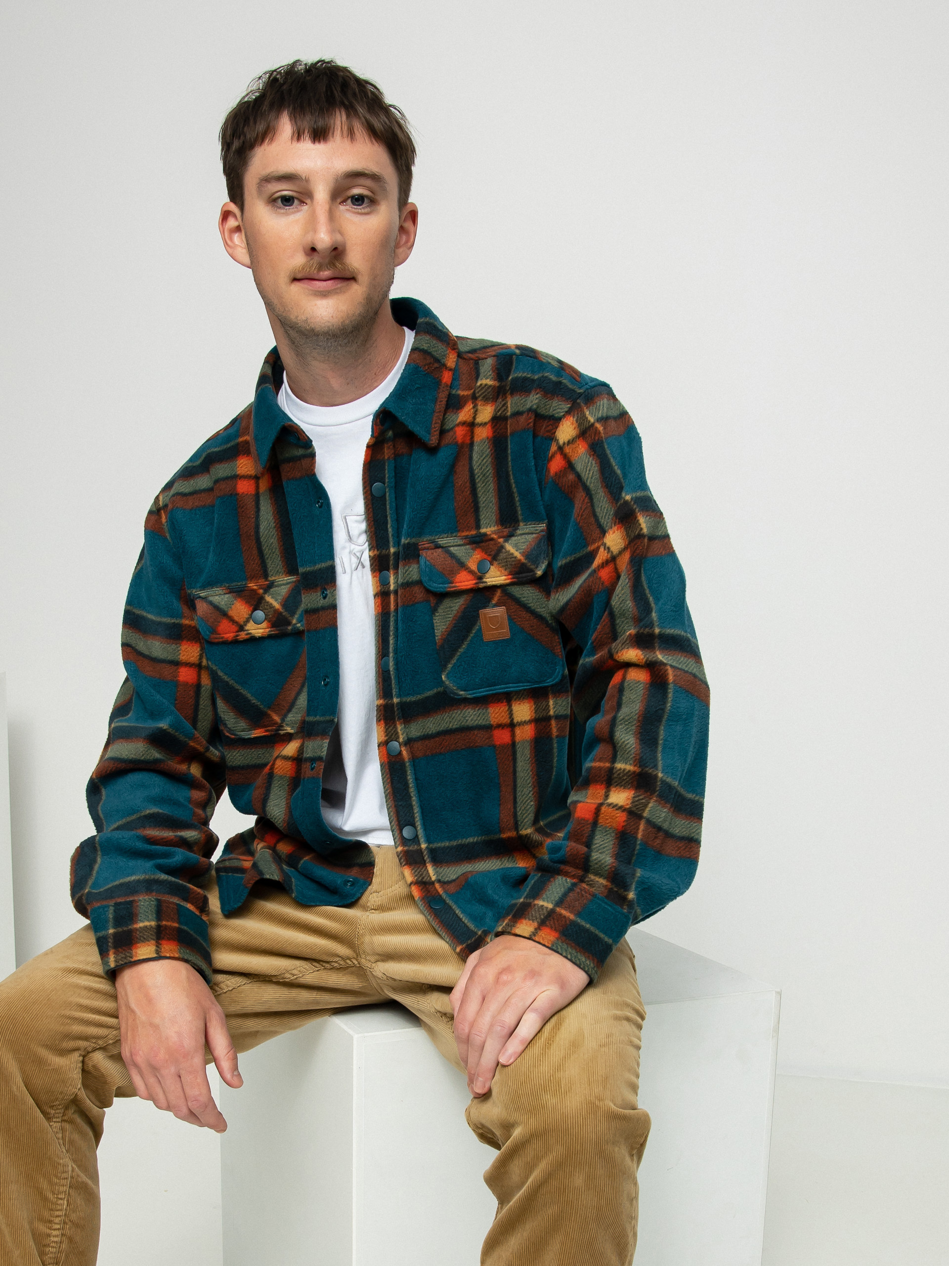 Koszula Brixton Bowery Arctic Stretch Ls (deep blue plaid)