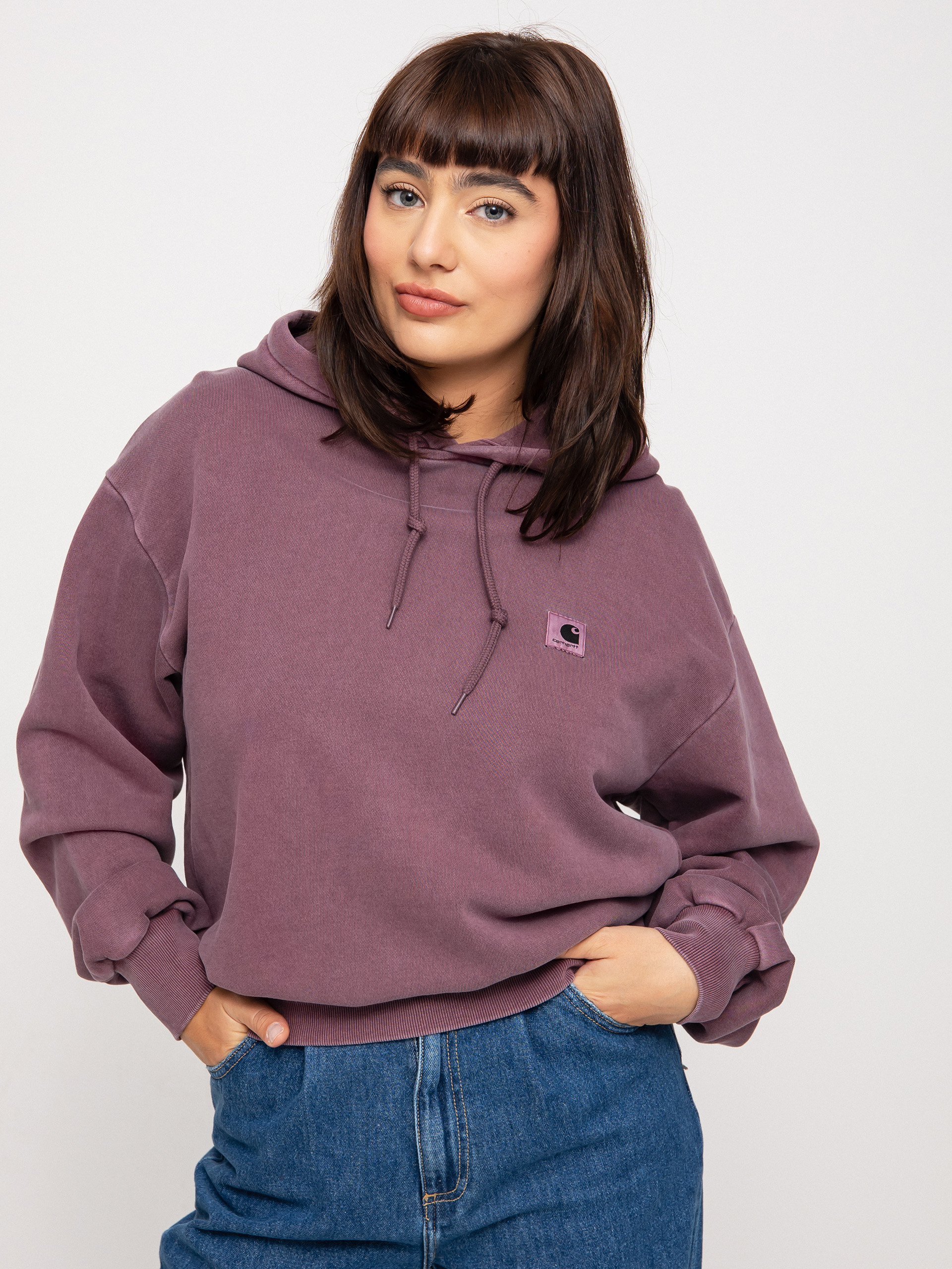 Bluza z kapturem Carhartt WIP Nelson HD Wmn (dark plum)