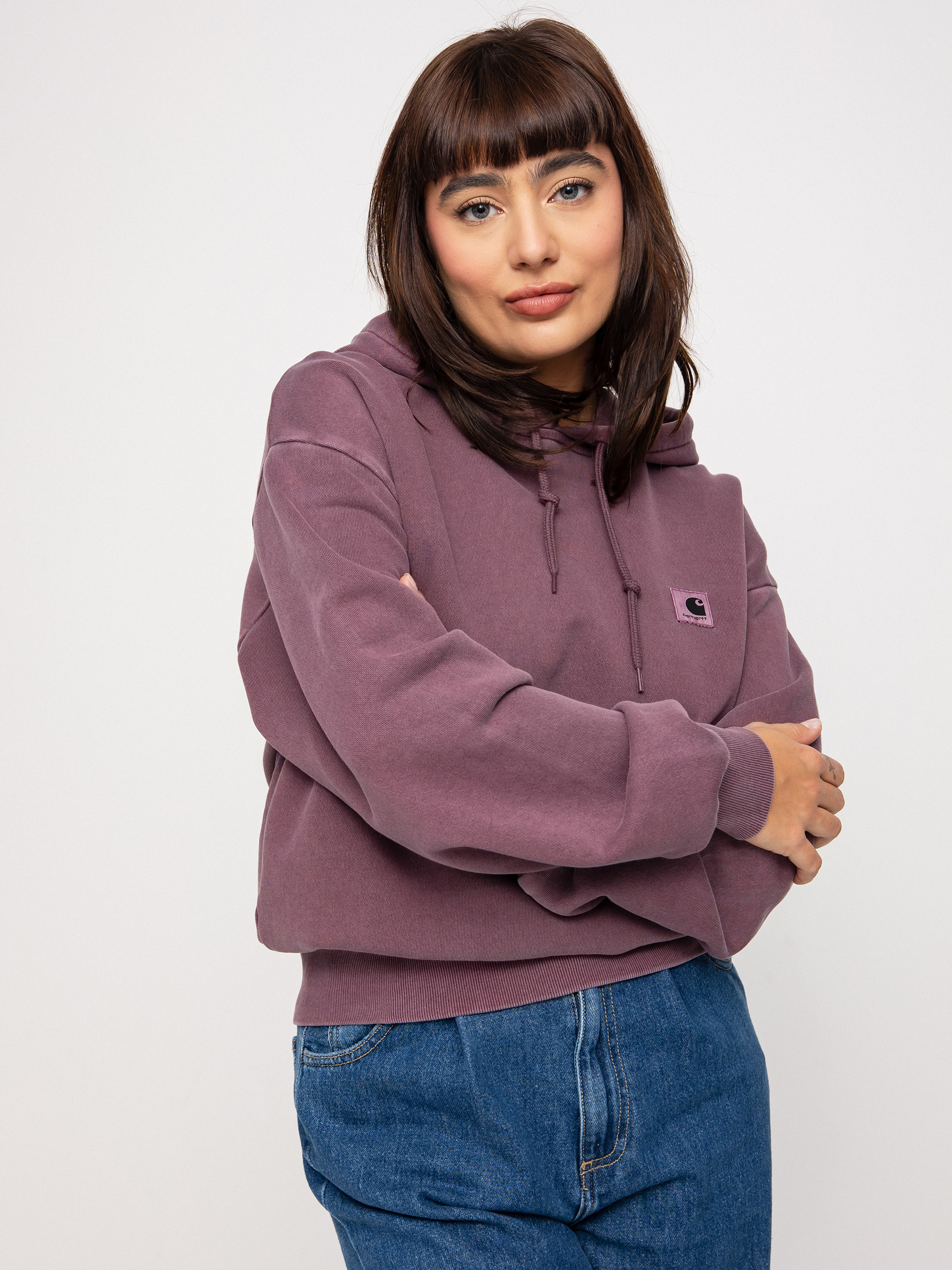 Bluza z kapturem Carhartt WIP Nelson HD Wmn (dark plum)
