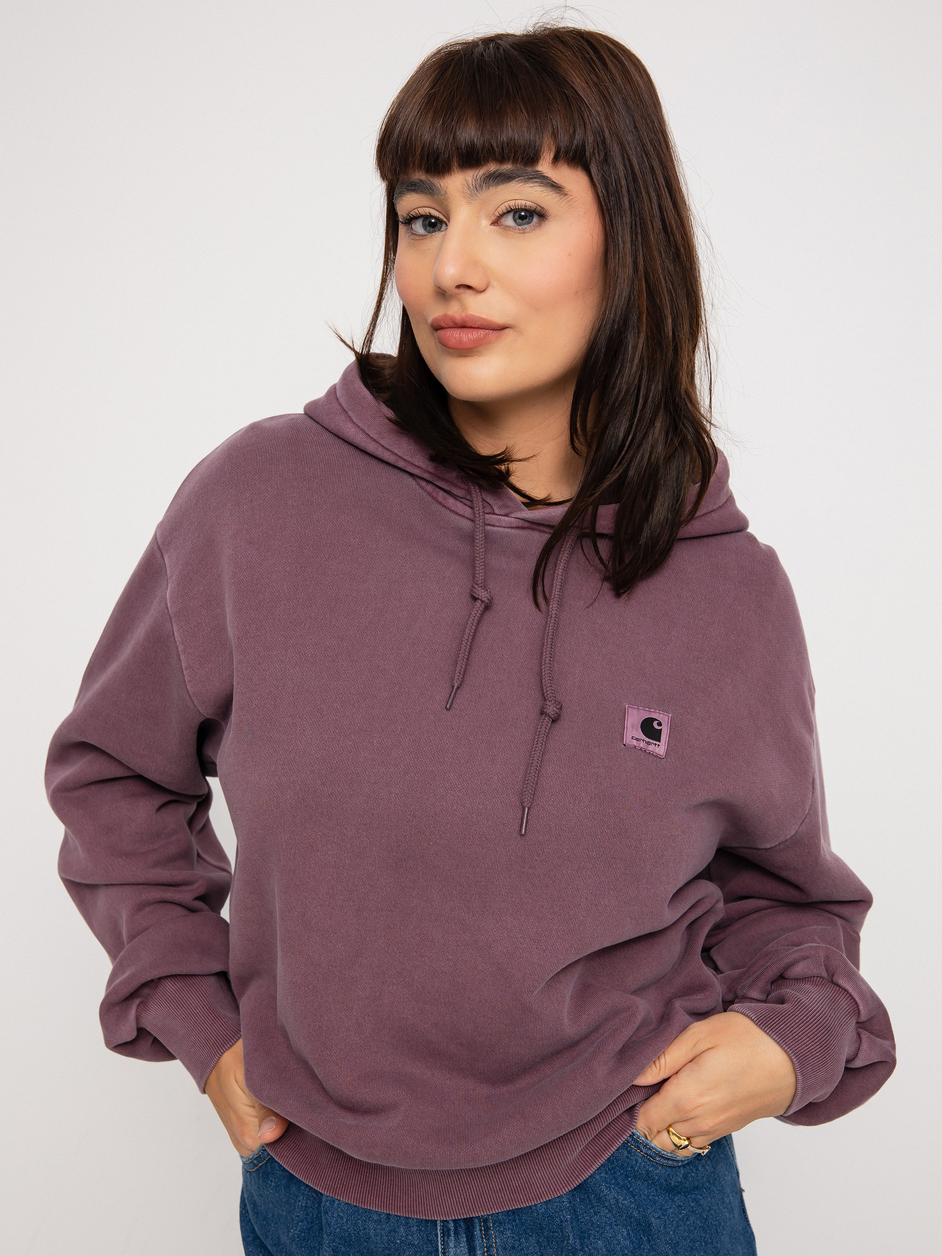 Bluza z kapturem Carhartt WIP Nelson HD Wmn (dark plum)