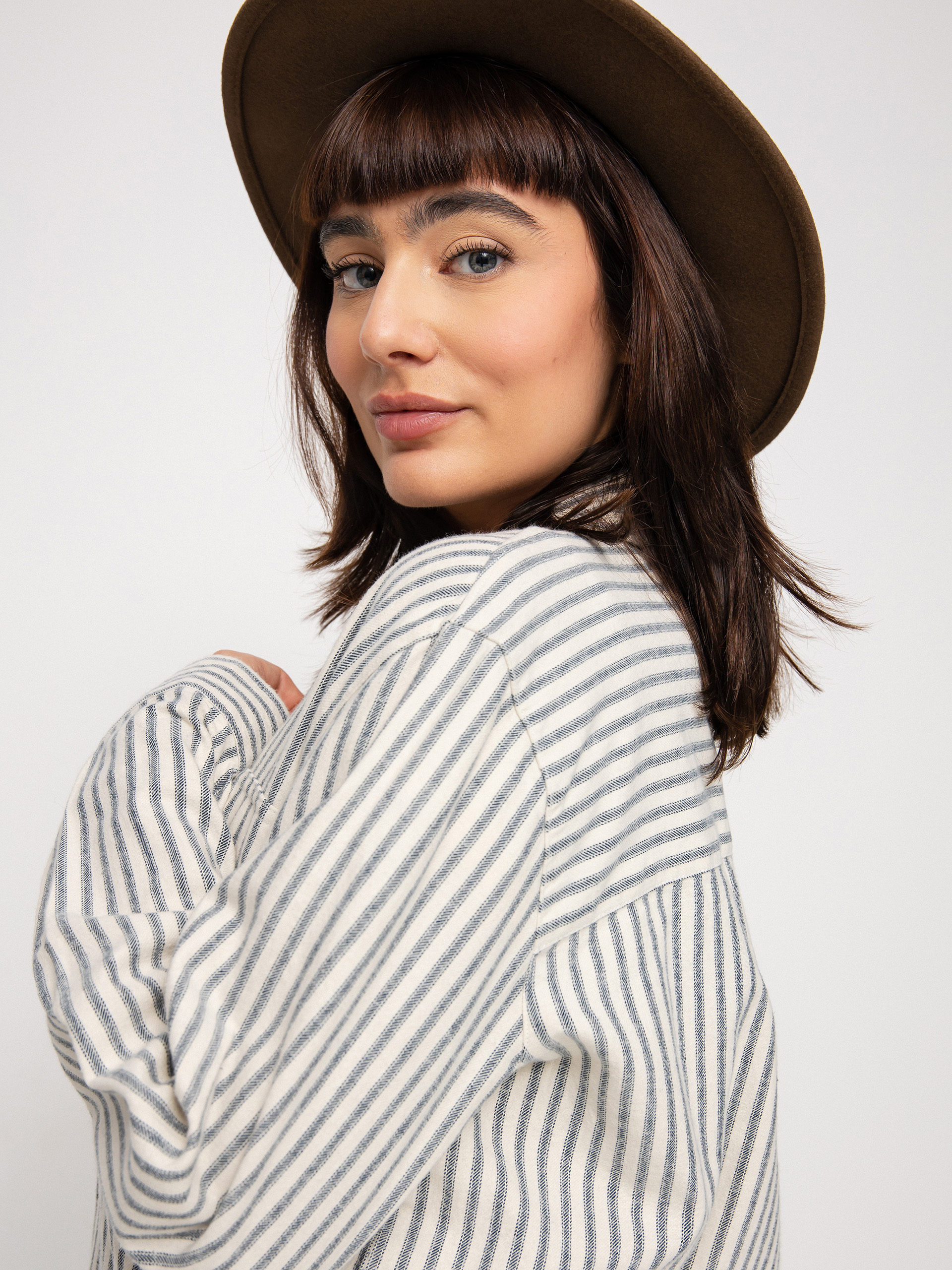 Koszula Brixton Bowery Bf Ls Wmn (dove stripe)
