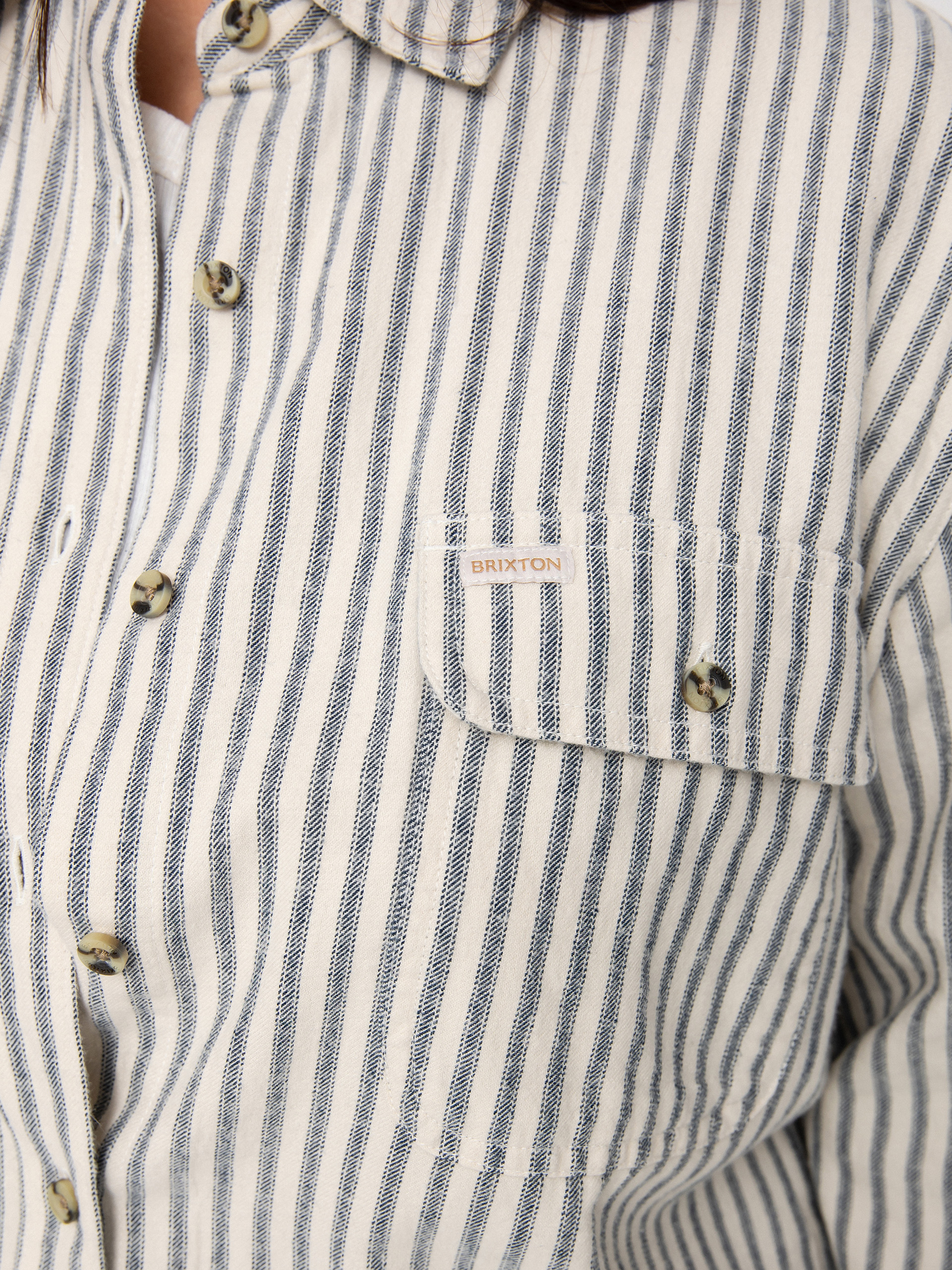 Koszula Brixton Bowery Bf Ls Wmn (dove stripe)