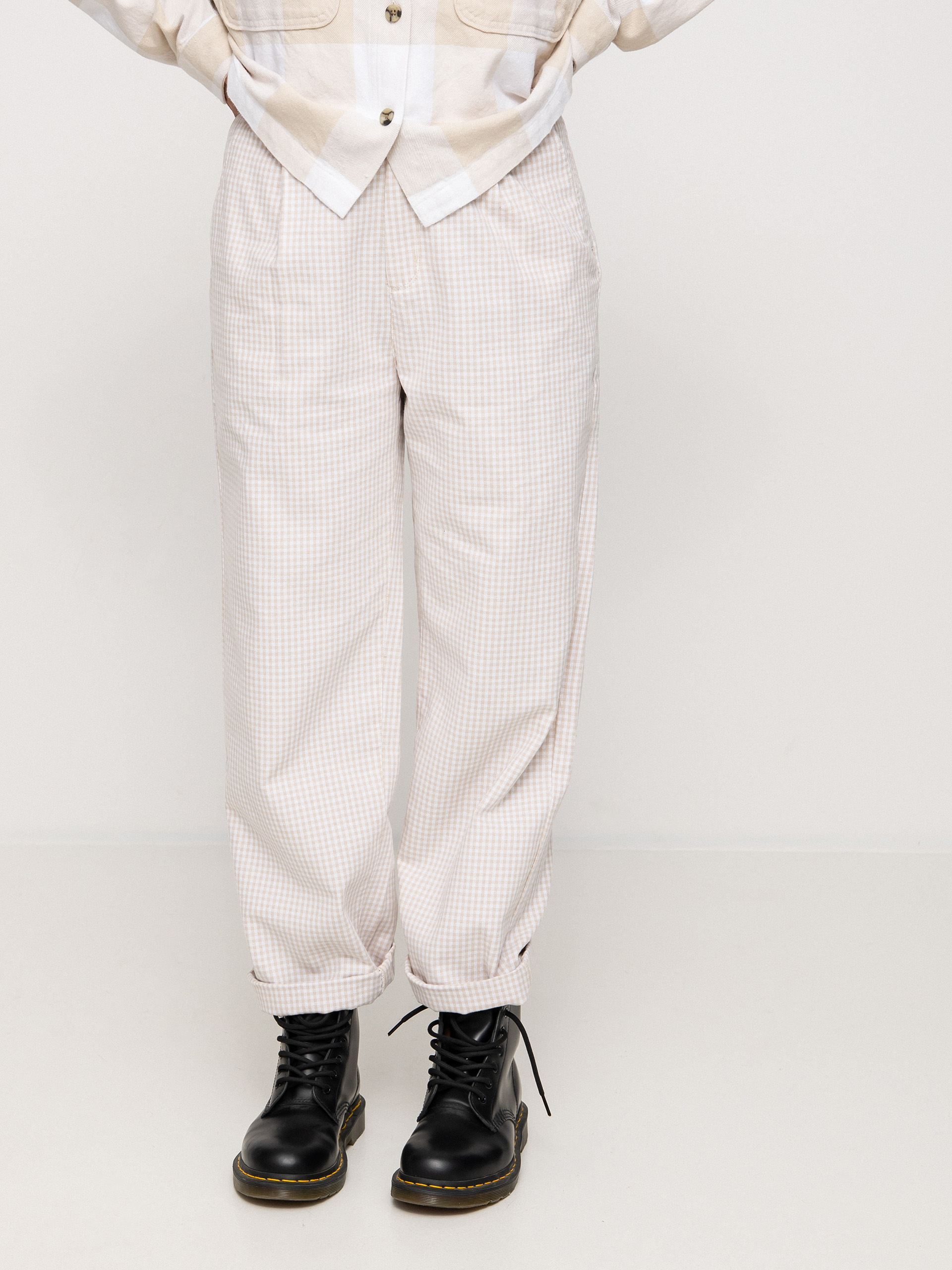 Spodnie Brixton Victory Trouser Wmn (beige gingham)