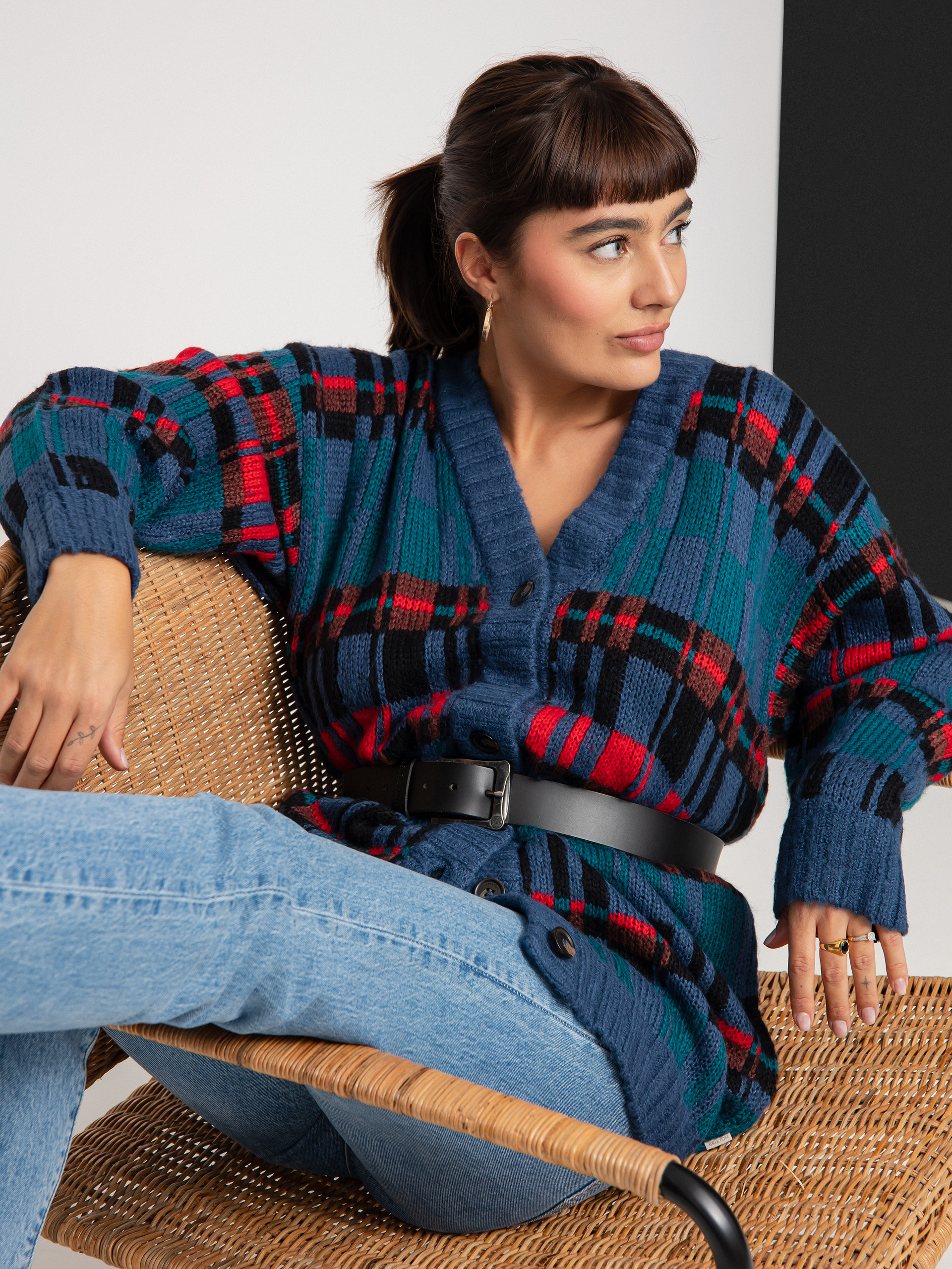 Sweter Brixton Ferriss Cardigan Wmn (joe blue)
