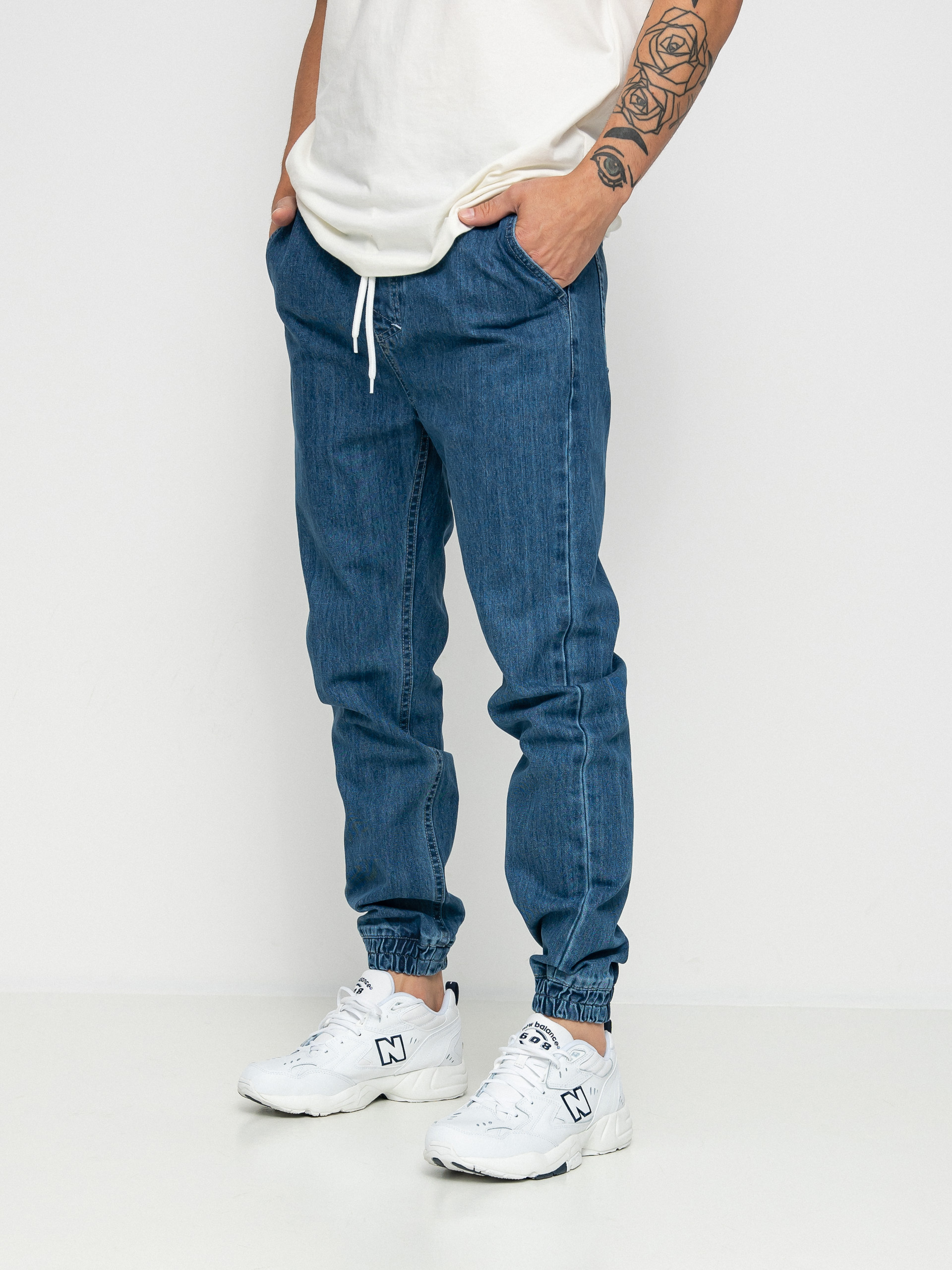 【massnoun】SL LOGO DOUBLE SOFT WOOL JOGGER PANTS Spodnie MassDnm Signature 2.0 Joggers Jeans Sneaker Fit
