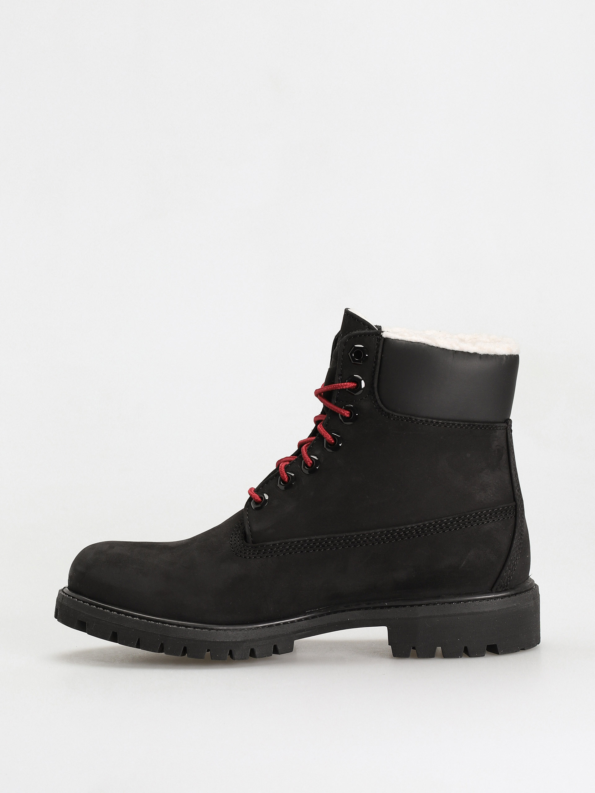 Buty Timberland 6 In Premium Fur/Warm Lin (black nubuck/red)