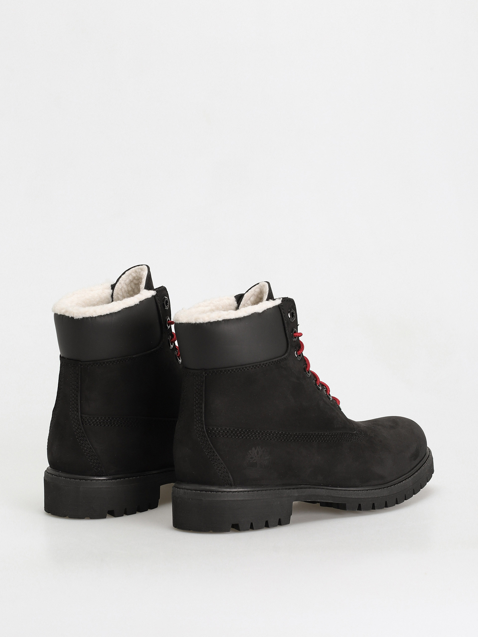 Buty Timberland 6 In Premium Fur/Warm Lin (black nubuck/red)