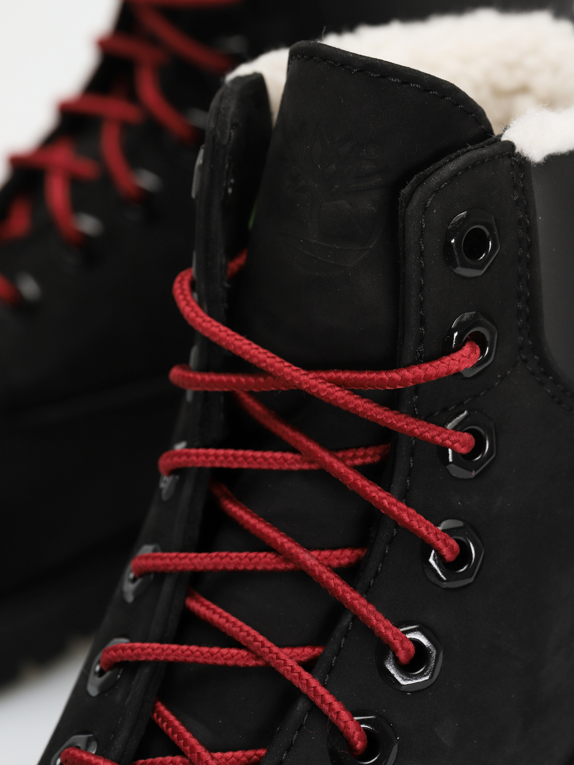 Buty Timberland 6 In Premium Fur/Warm Lin (black nubuck/red)