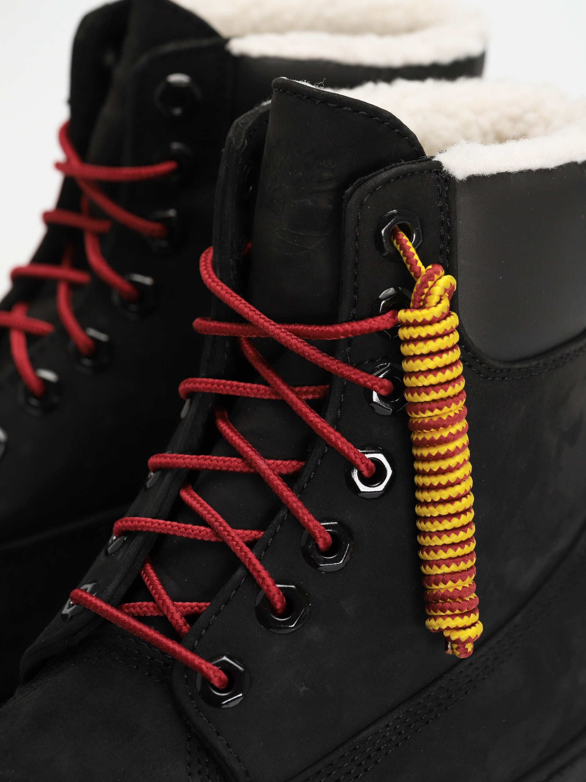 Buty Timberland 6 In Premium Fur/Warm Lin (black nubuck/red)