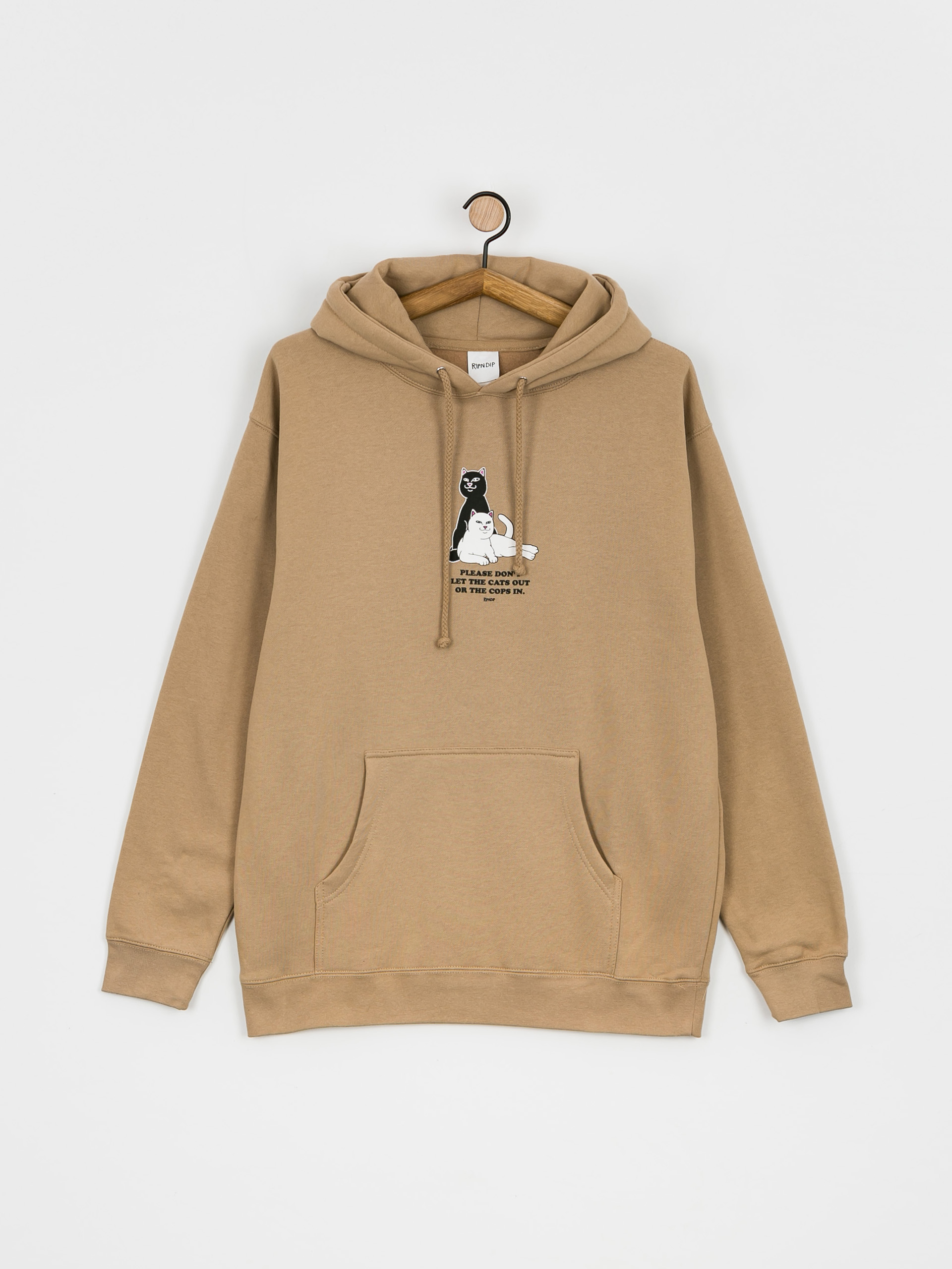 Bluza z kapturem RipNDip Keep The Cats In HD (sandstone)