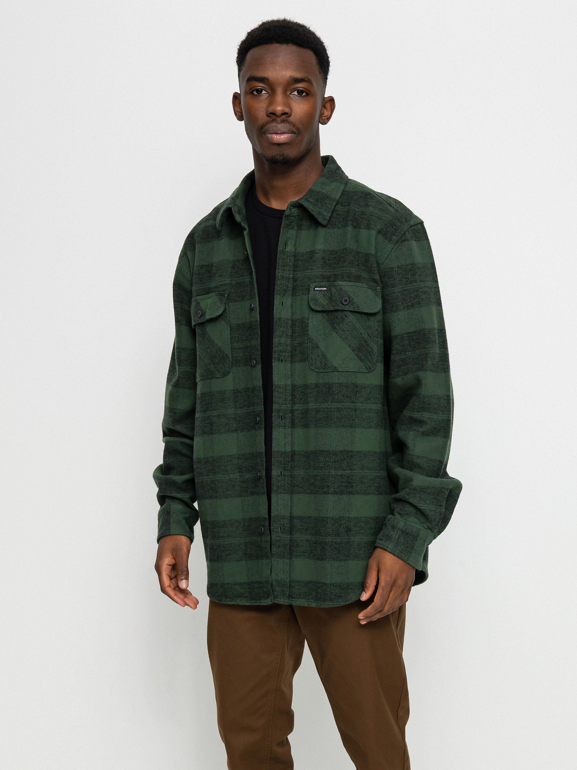 Koszula Brixton Bowery Heavy Weight Ls (forest green)