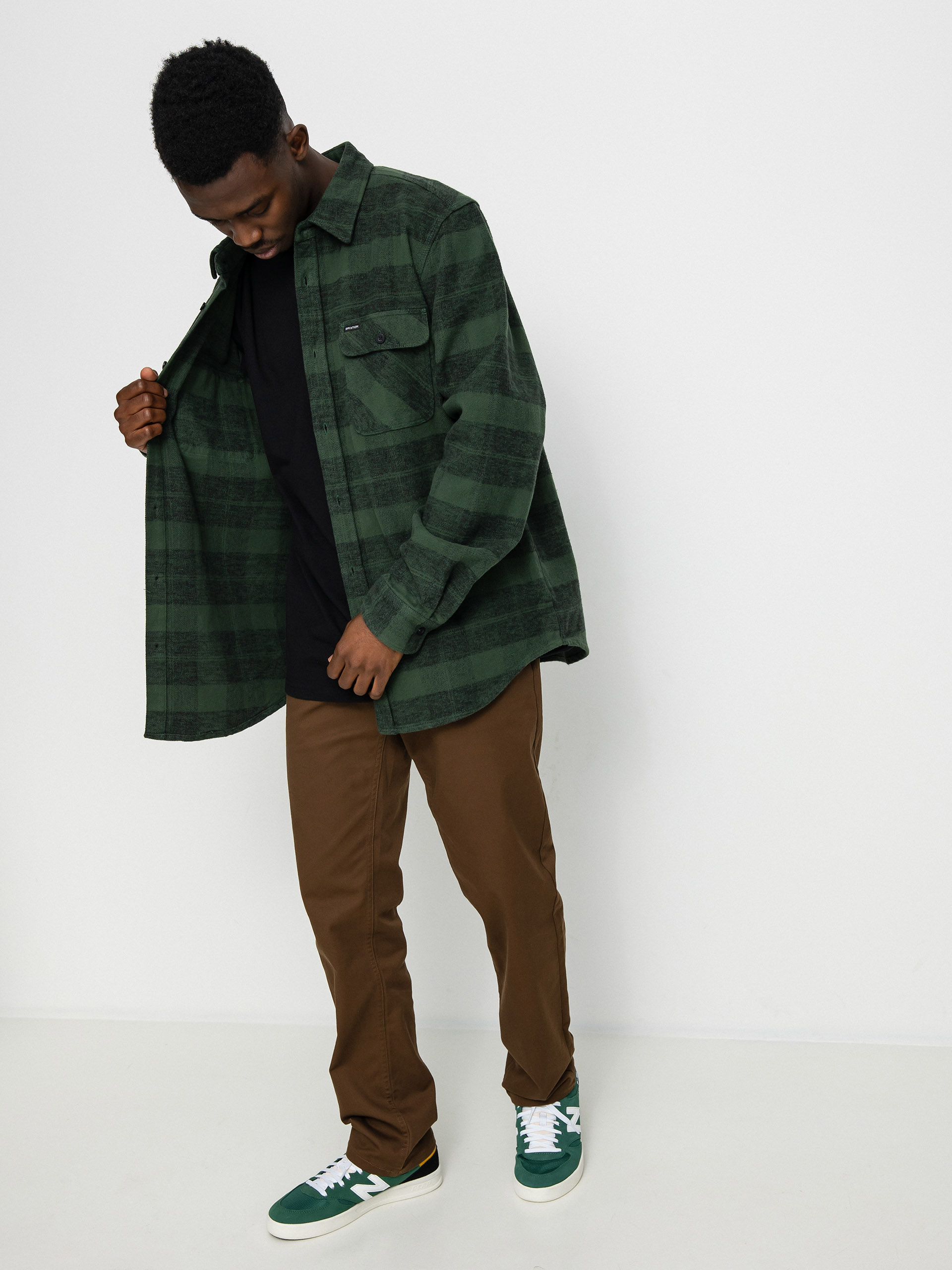 Koszula Brixton Bowery Heavy Weight Ls (forest green)