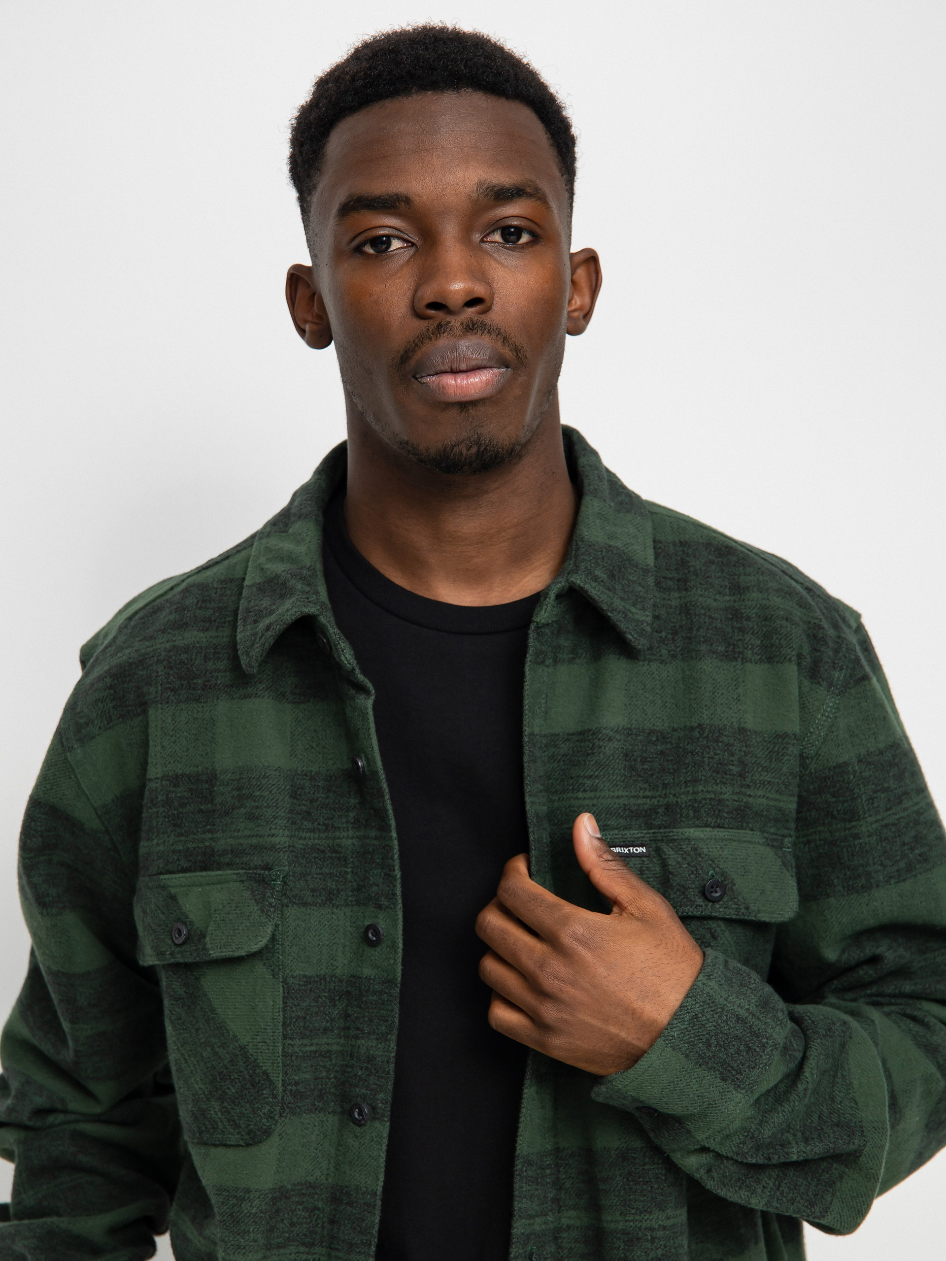 Koszula Brixton Bowery Heavy Weight Ls (forest green)