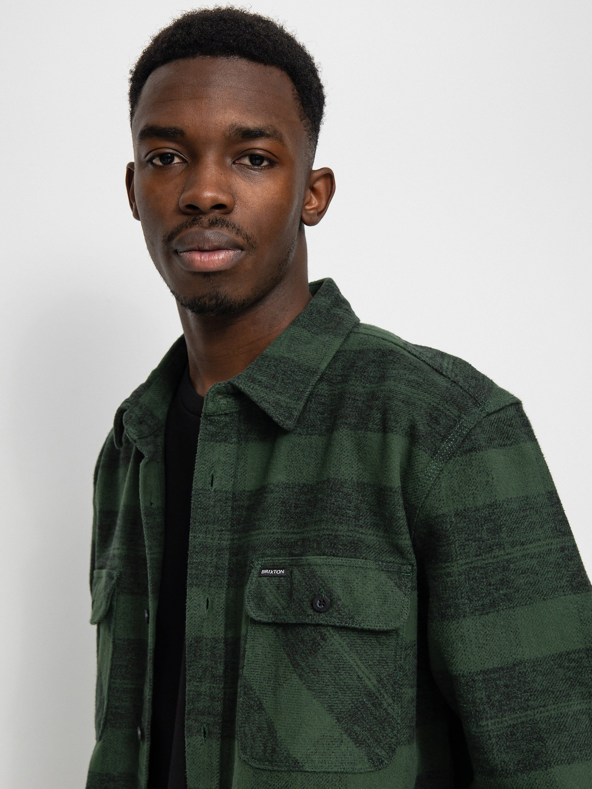 Koszula Brixton Bowery Heavy Weight Ls (forest green)