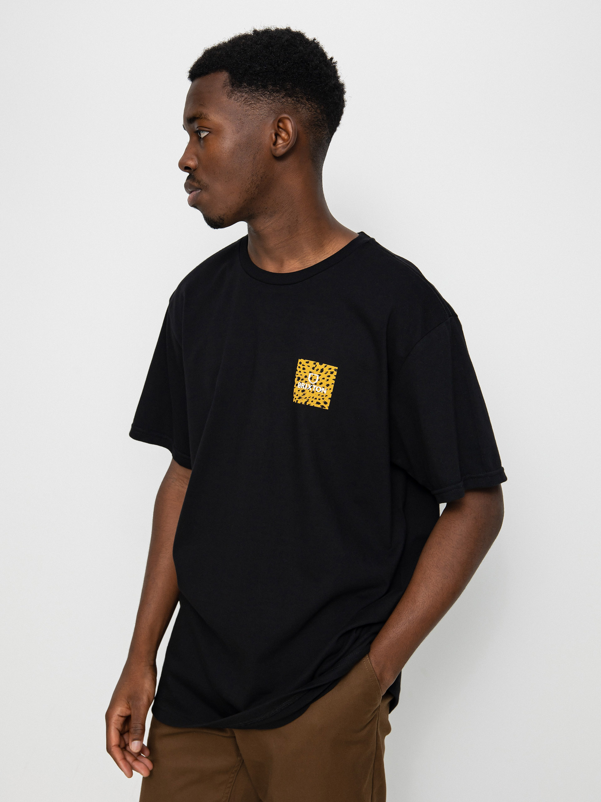 T-shirt Brixton Alpha Square (black/cheetah)