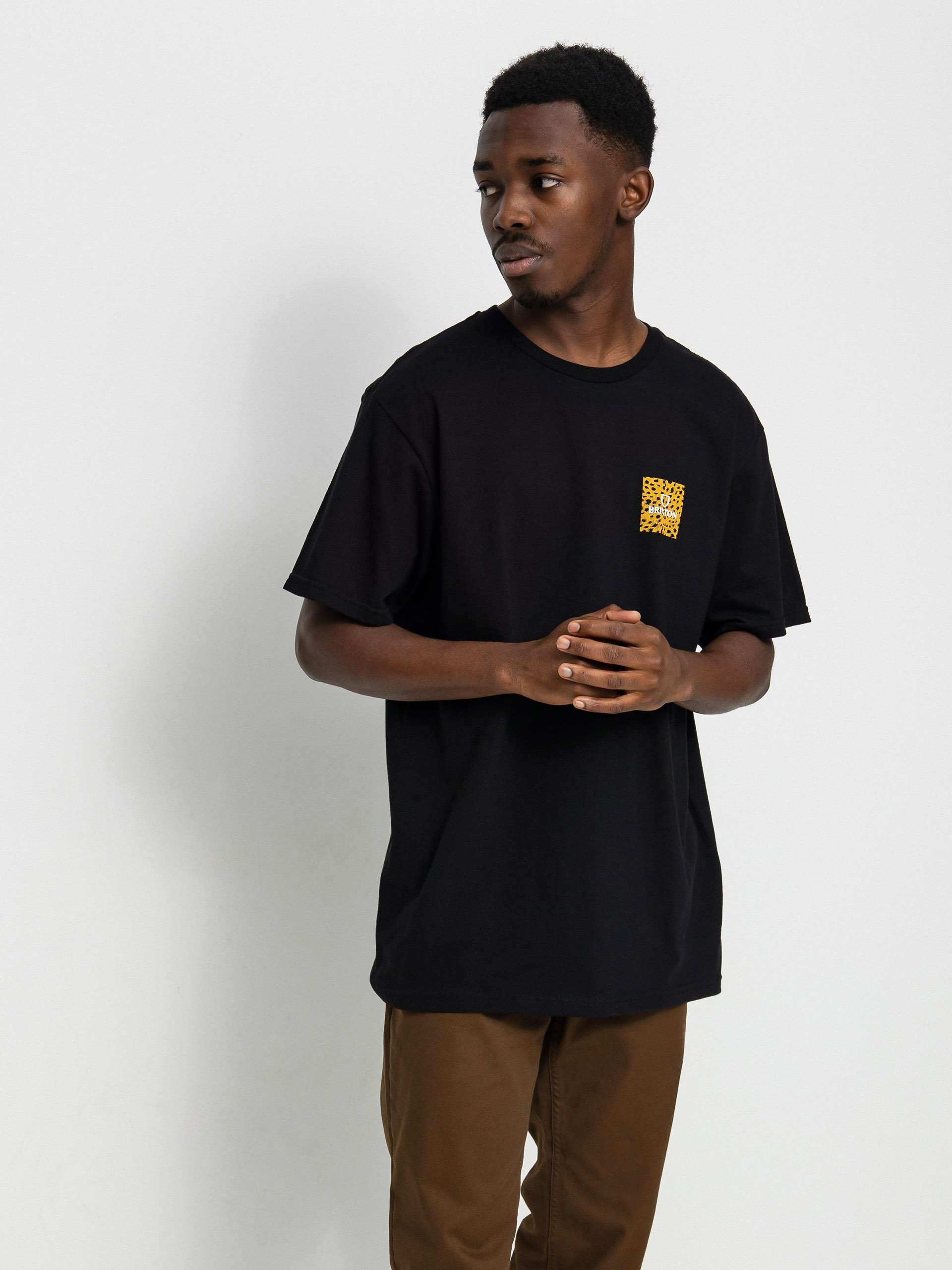 T-shirt Brixton Alpha Square (black/cheetah)