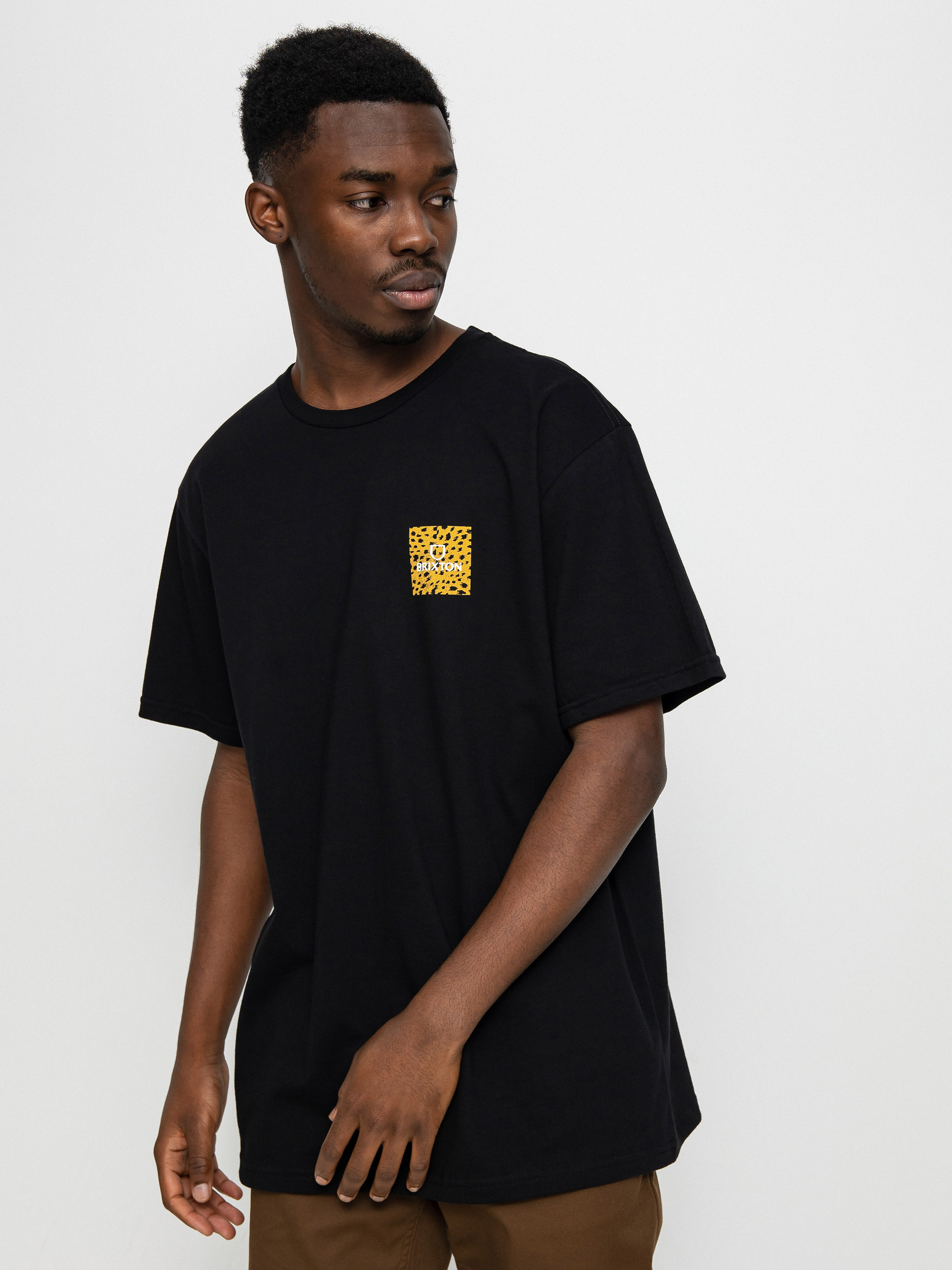 T-shirt Brixton Alpha Square (black/cheetah)