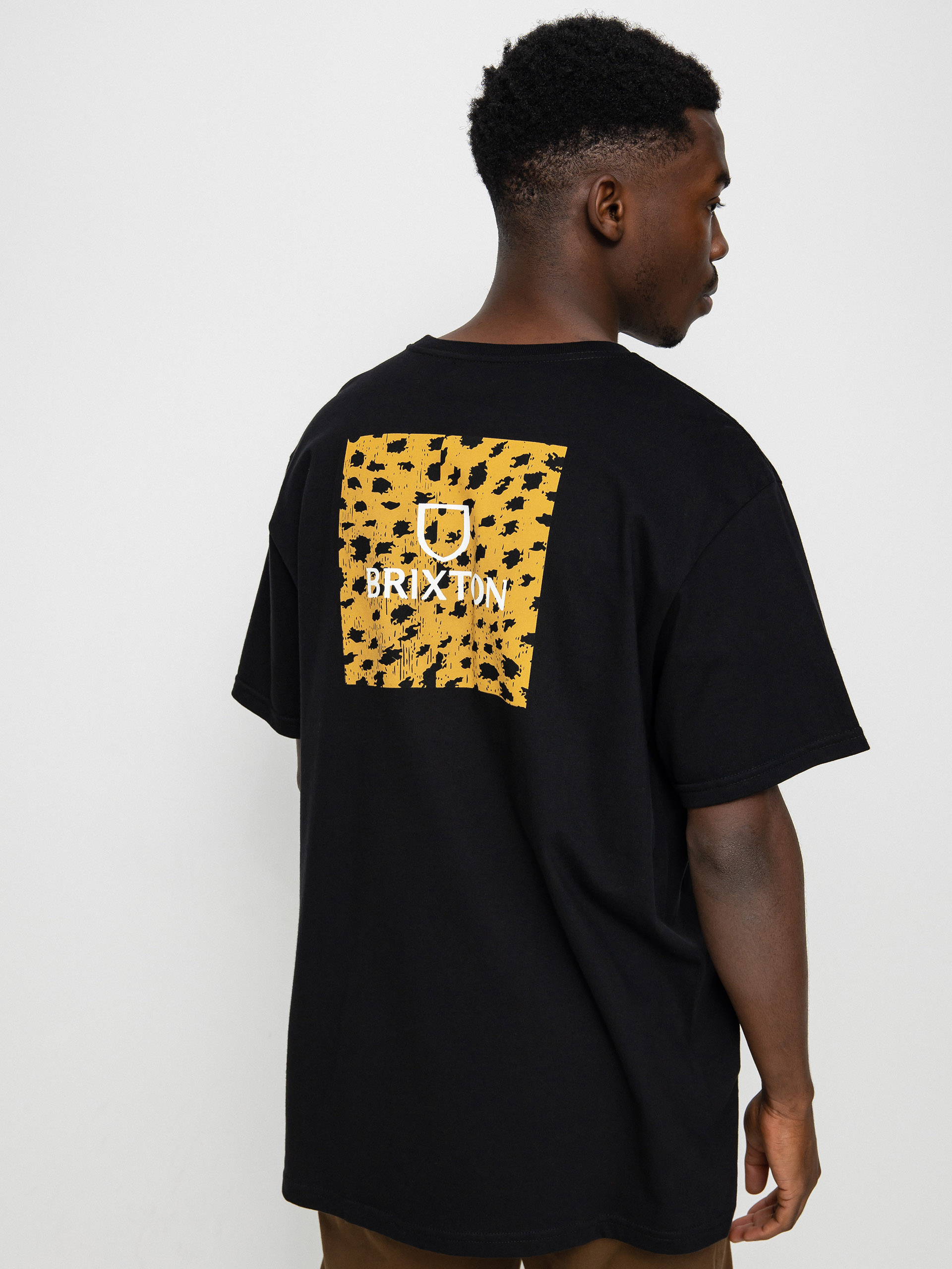T-shirt Brixton Alpha Square (black/cheetah)
