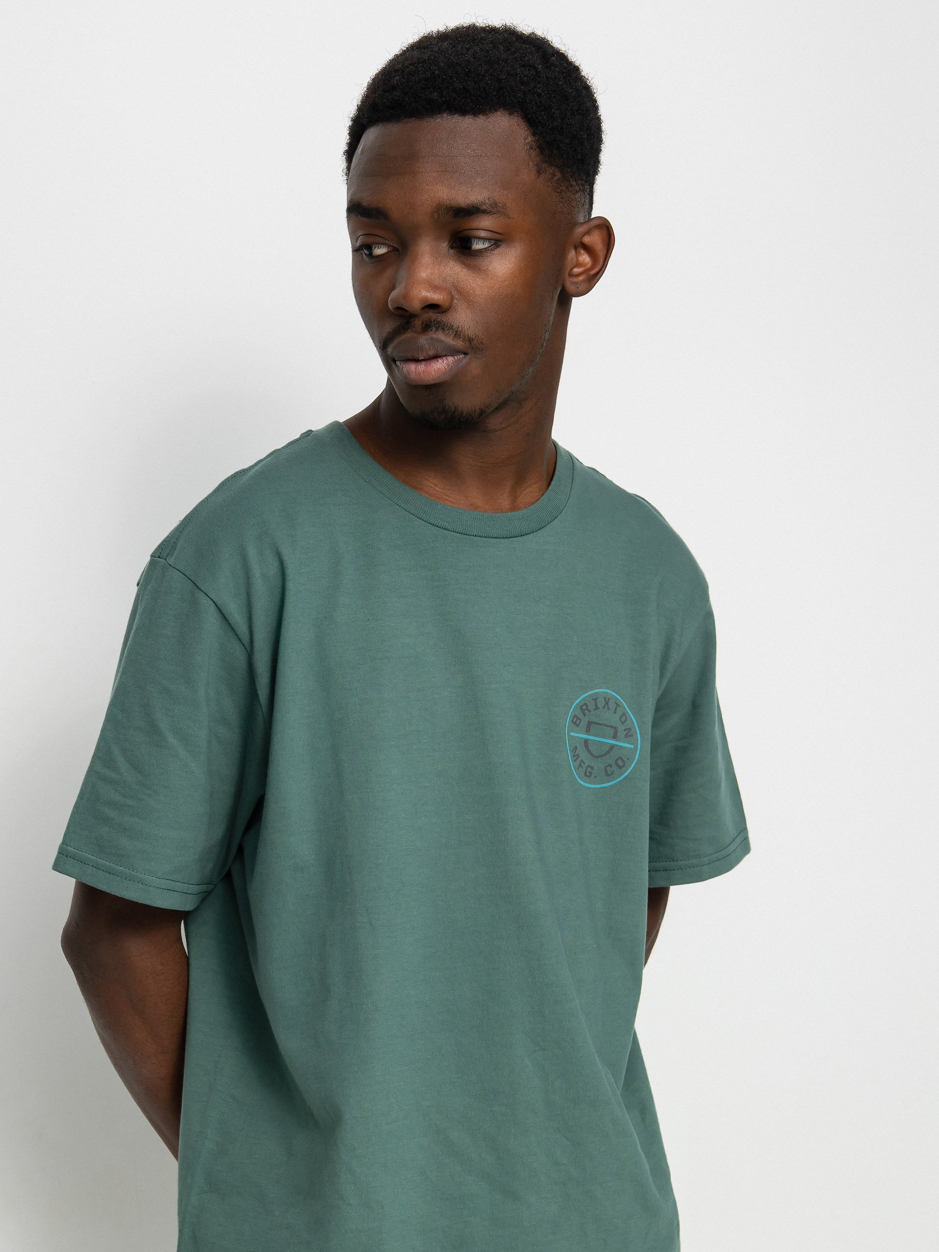 T-shirt Brixton Crest II (dark forest/teal/grey)