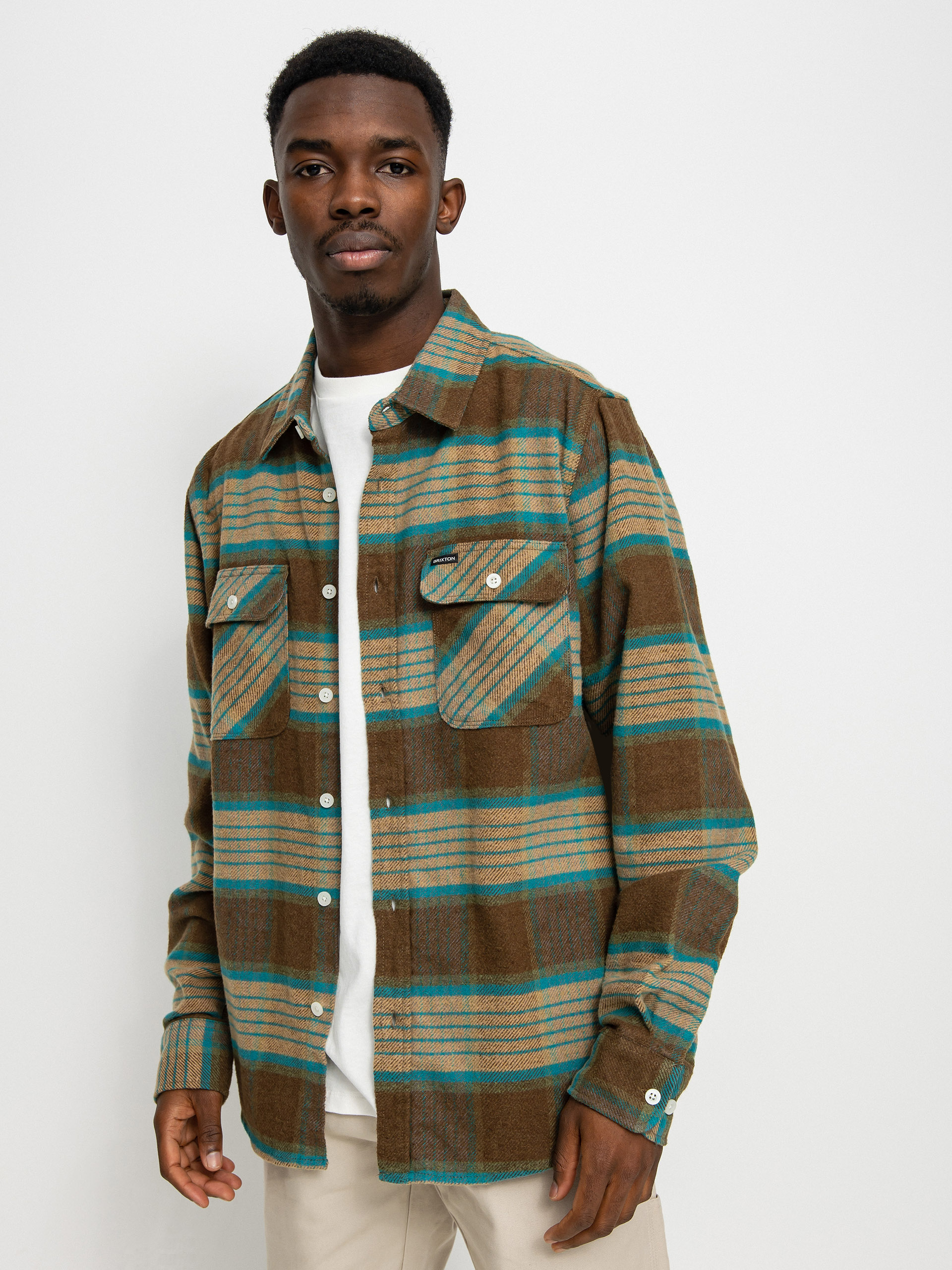 Koszula Brixton Bowery Flannel Ls (mojave/heather grey/desert pal)