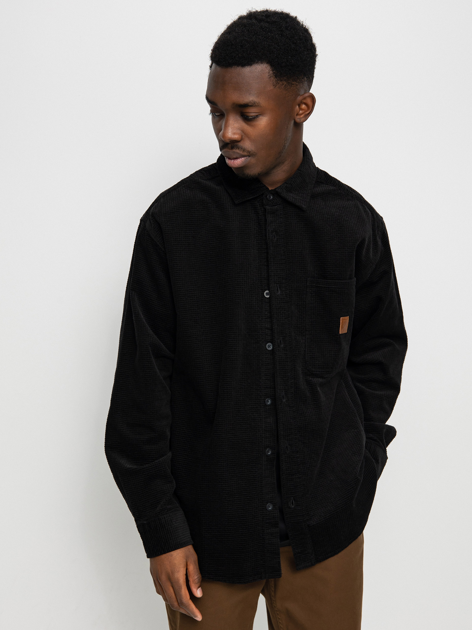 Koszula Brixton Porter Waffle Corduroy Ls (black)