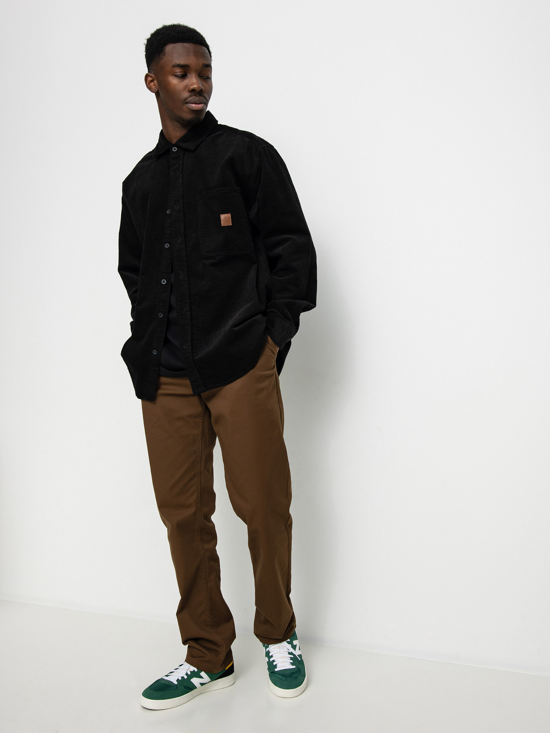 Koszula Brixton Porter Waffle Corduroy Ls (black)