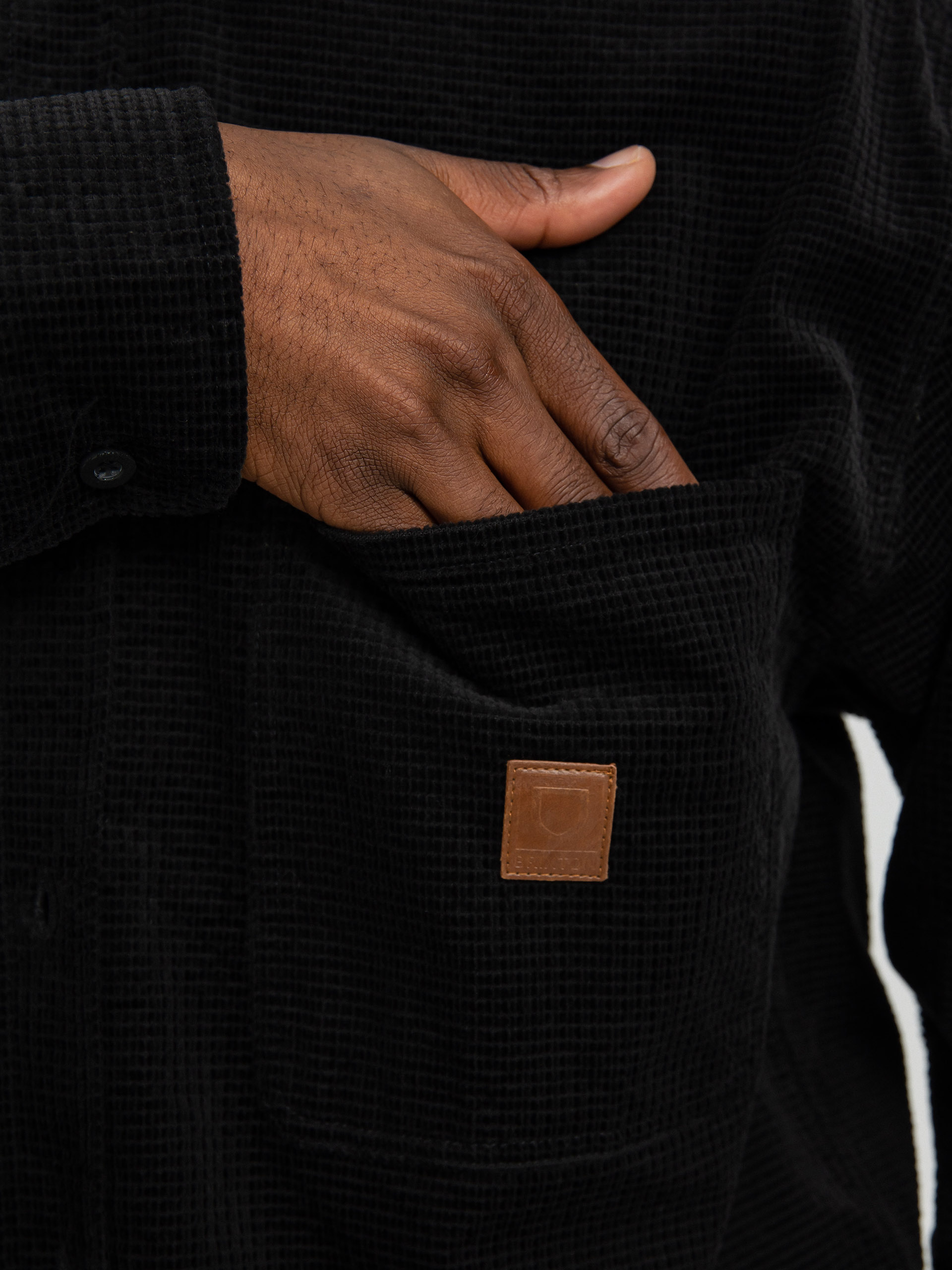 Koszula Brixton Porter Waffle Corduroy Ls (black)