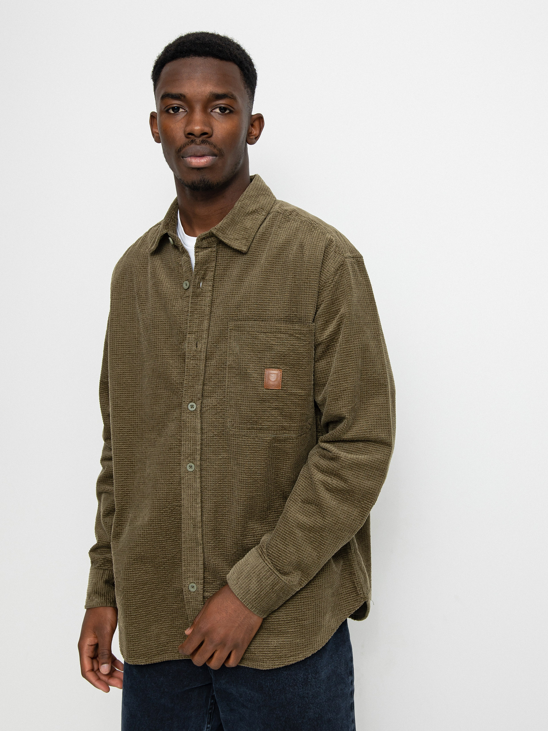 Koszula Brixton Porter Waffle Corduroy Ls (military olive)