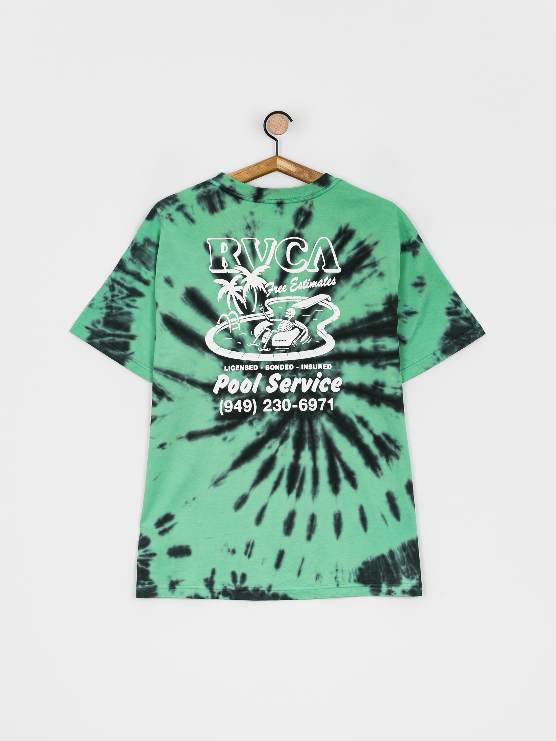 T-shirt RVCA Pool Service (blk grn tie&dye)