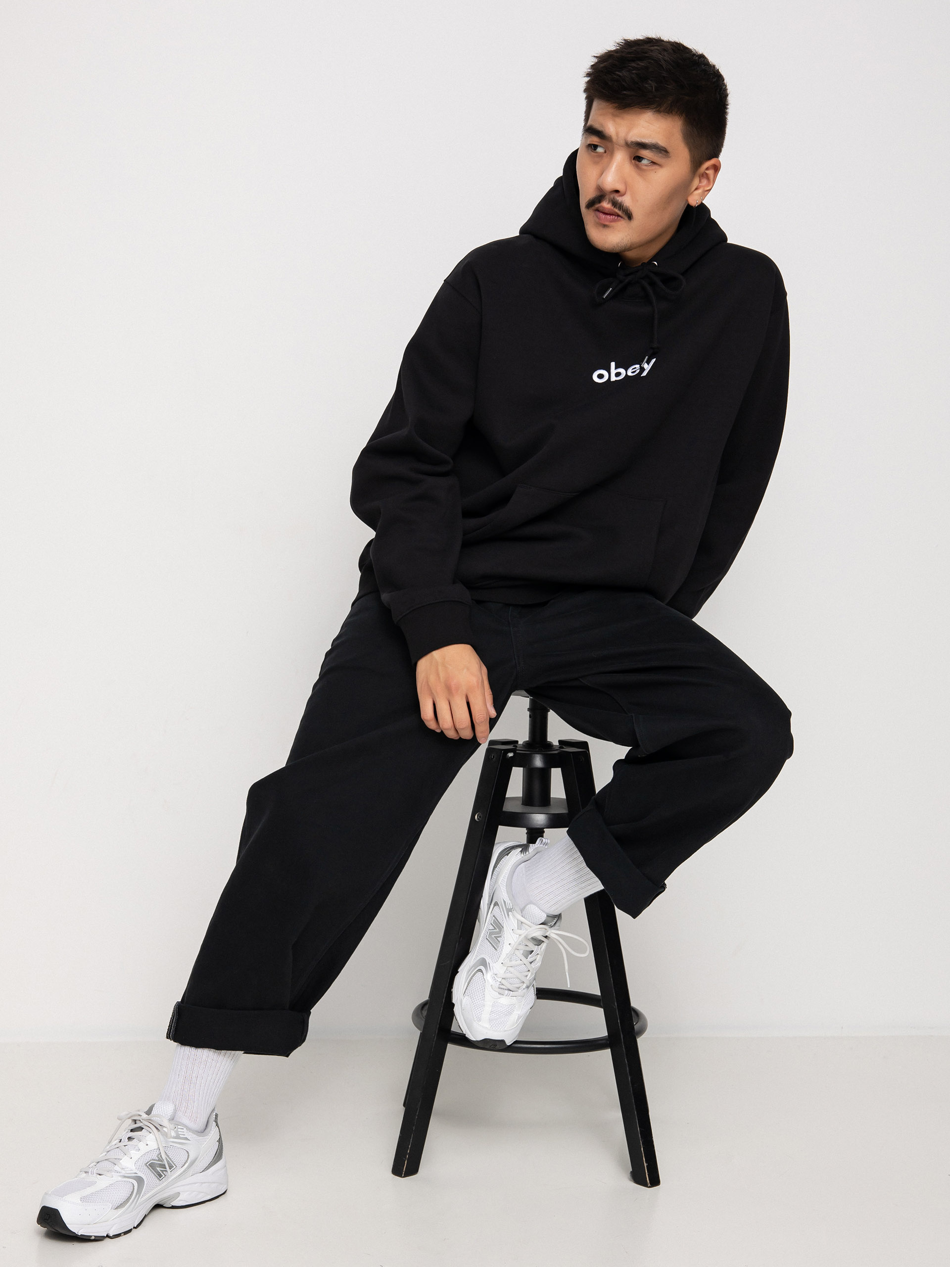 Bluza z kapturem OBEY Lowercase HD (black)