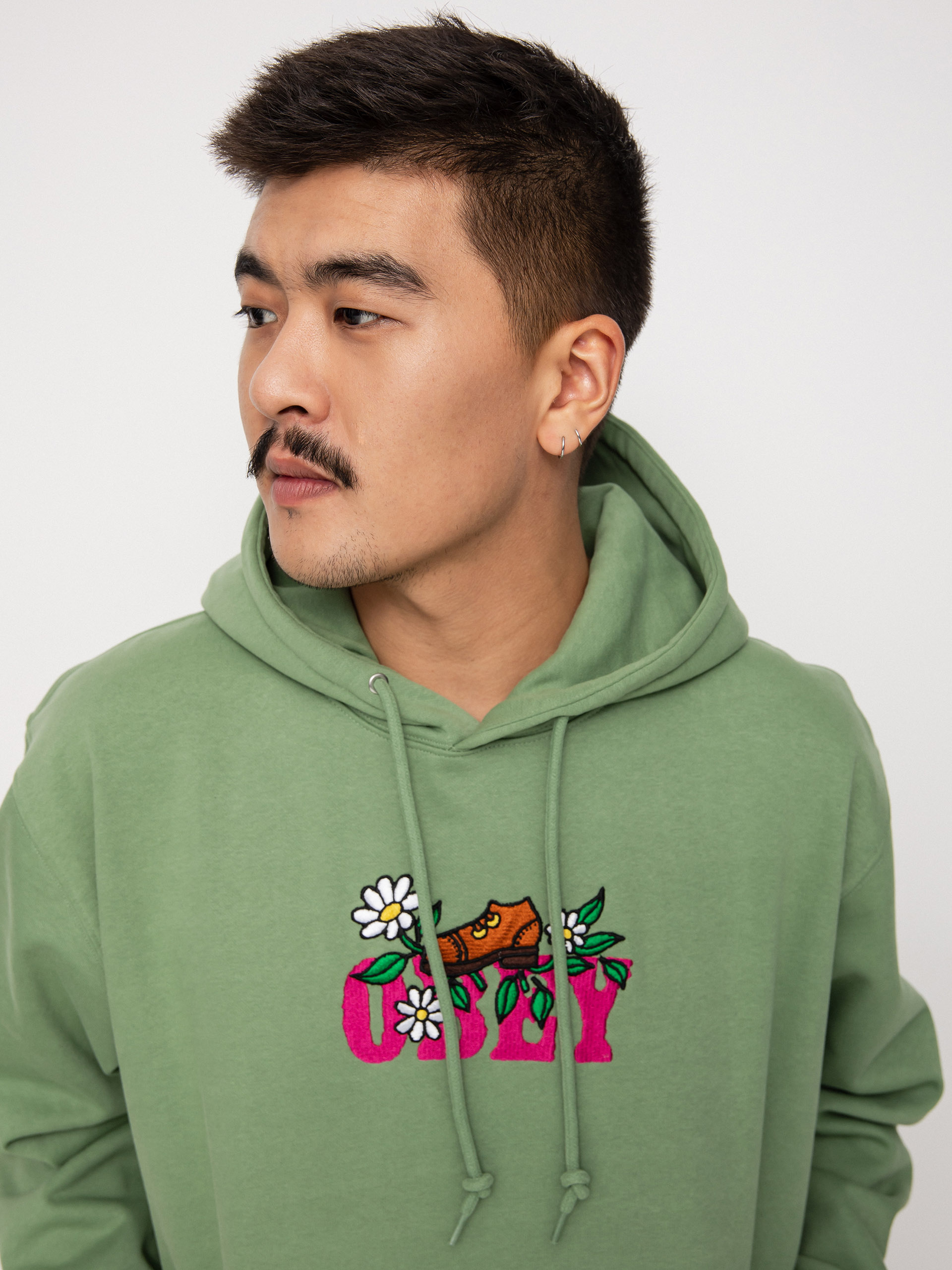 Bluza z kapturem OBEY Step HD (jade)