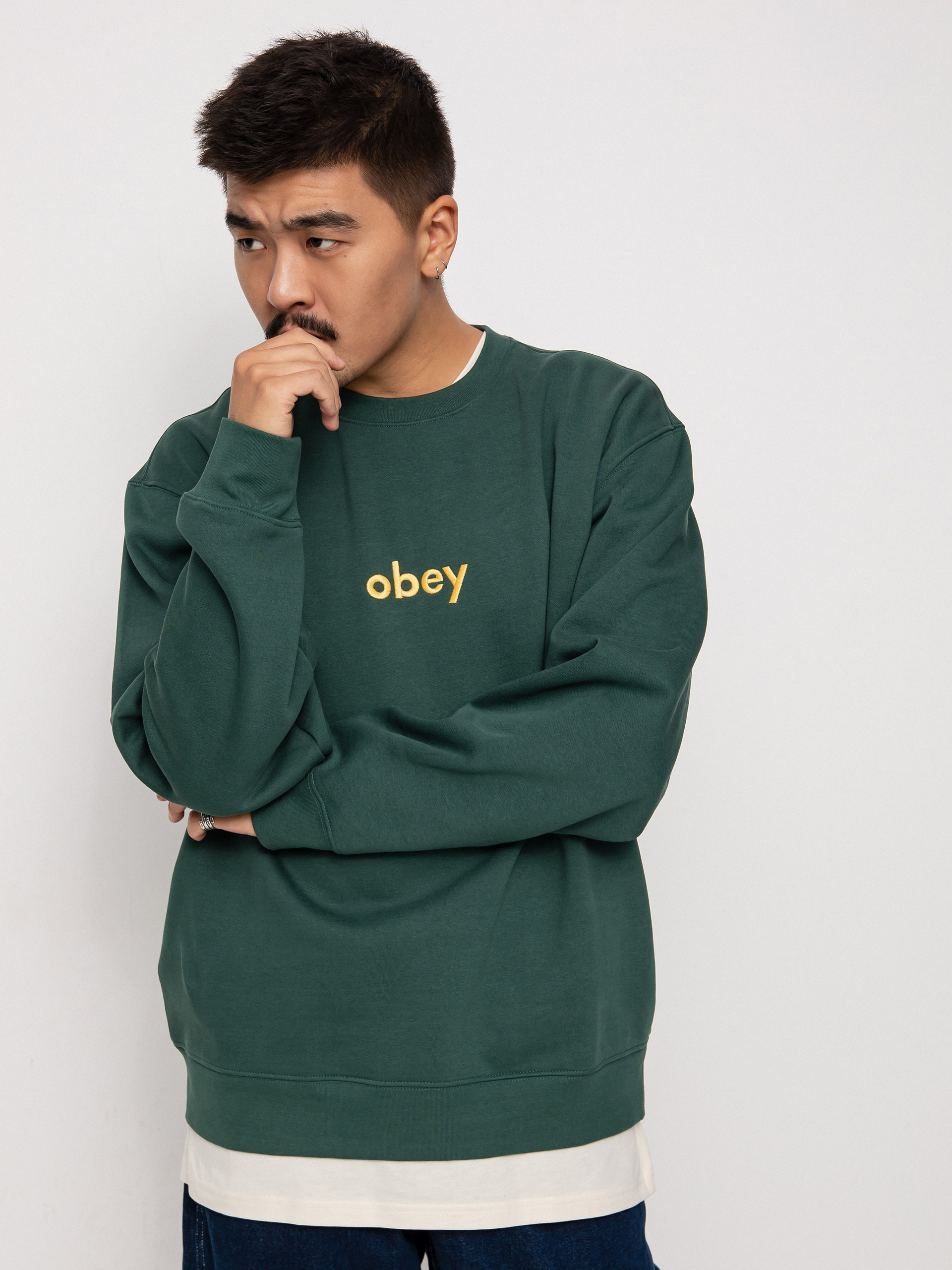 Bluza OBEY Lowercase (dark cedar)