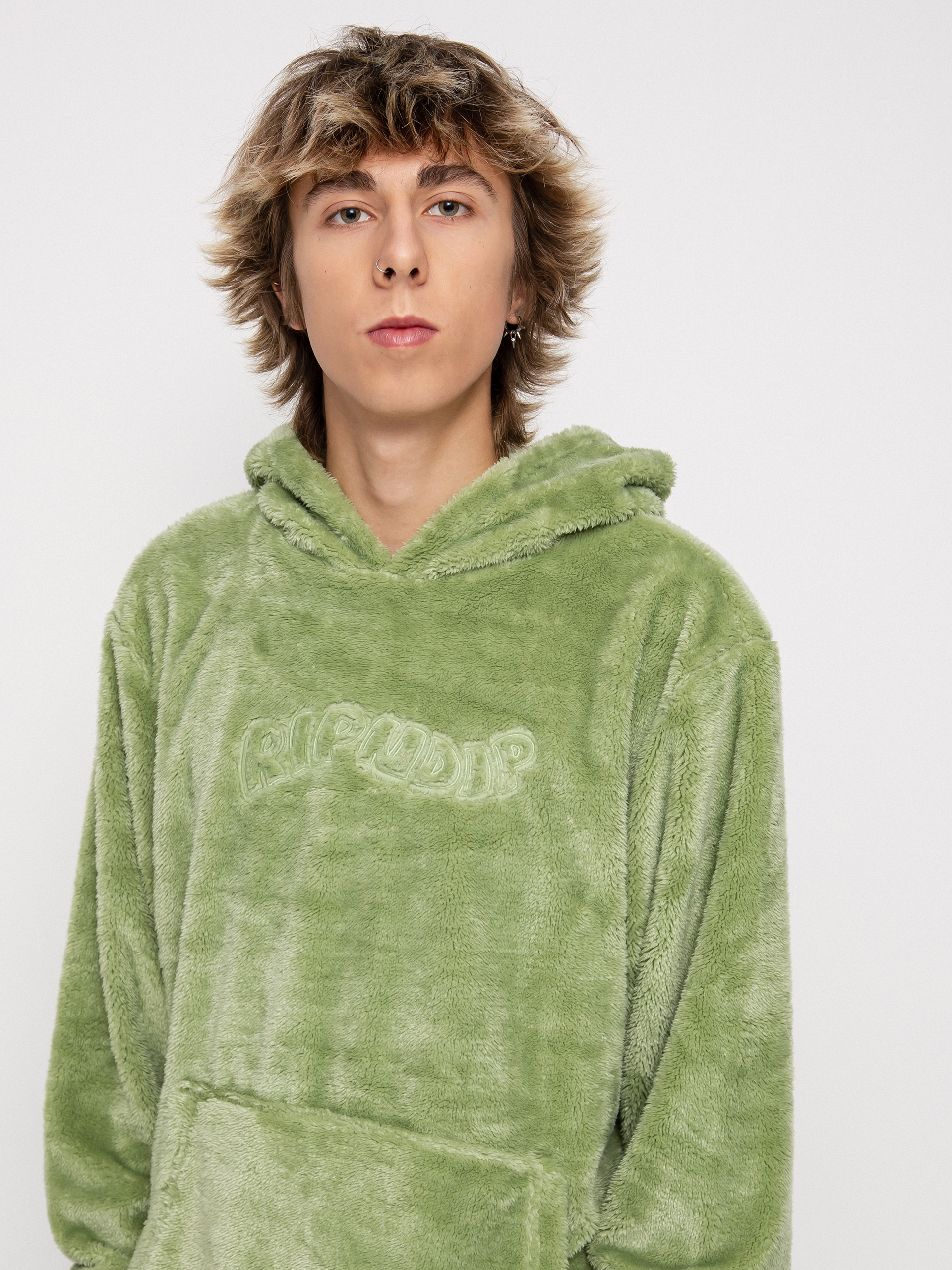 Bluza z kapturem RipNDip Waves Sherpa HD (pistachio)