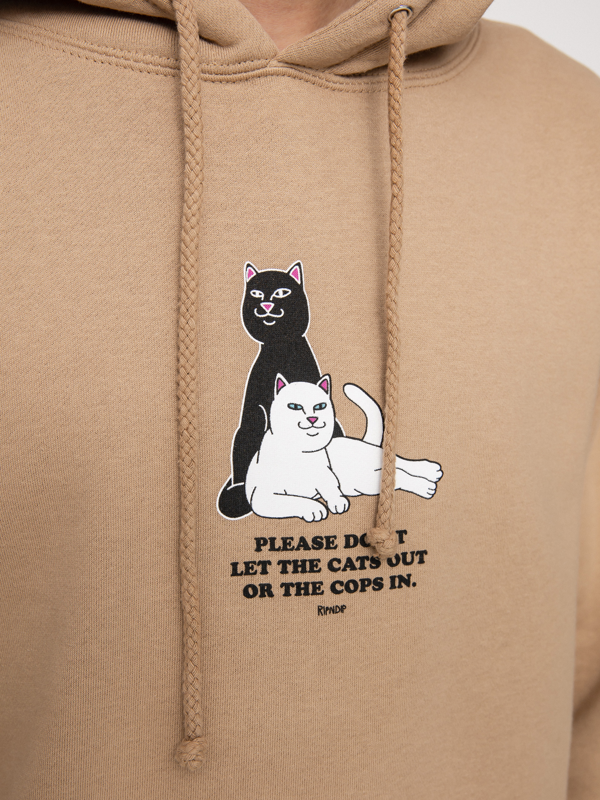 Bluza z kapturem RipNDip Keep The Cats In HD (sandstone)