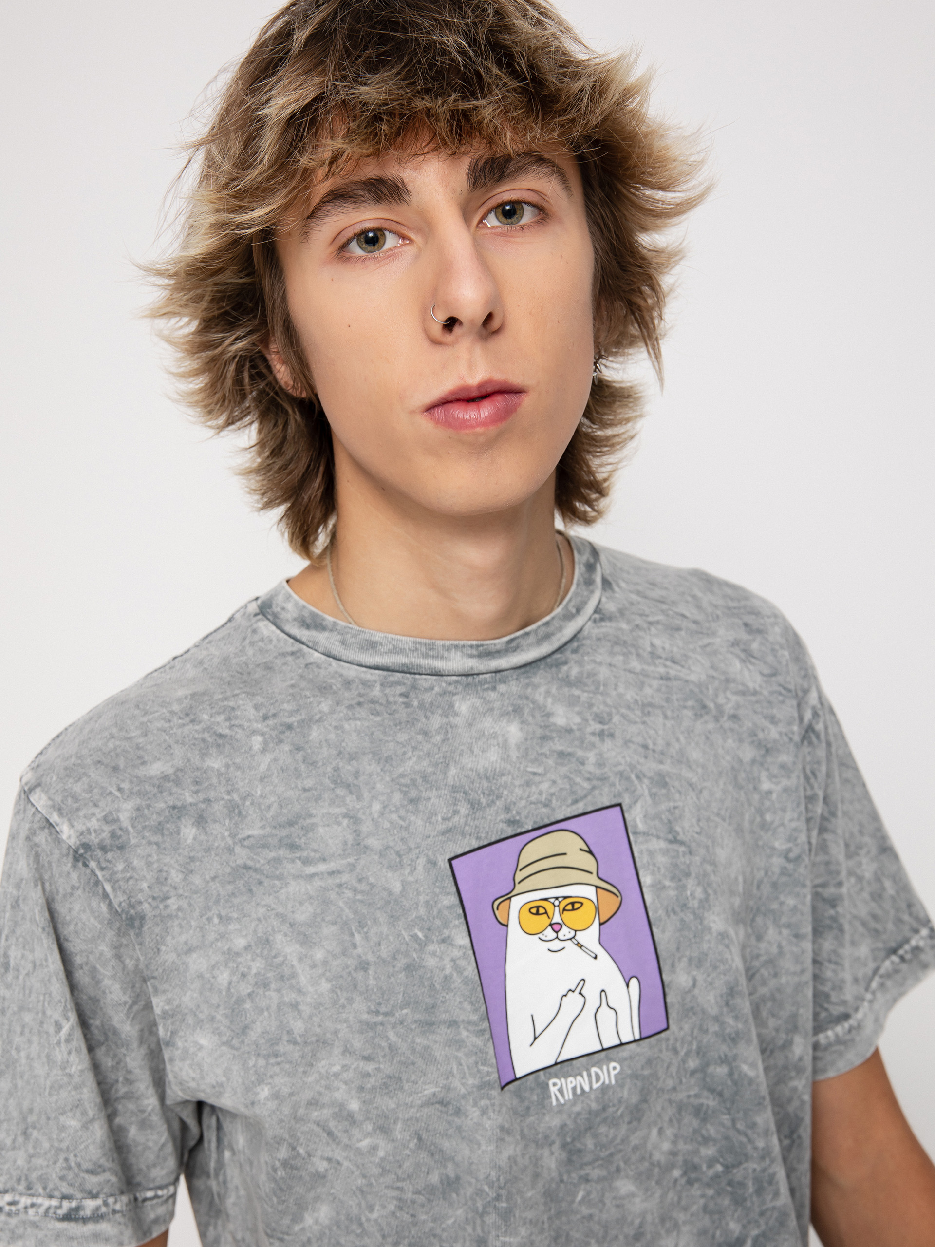 T-shirt RipNDip Nermal S Thompson (charcoal mineral wash)