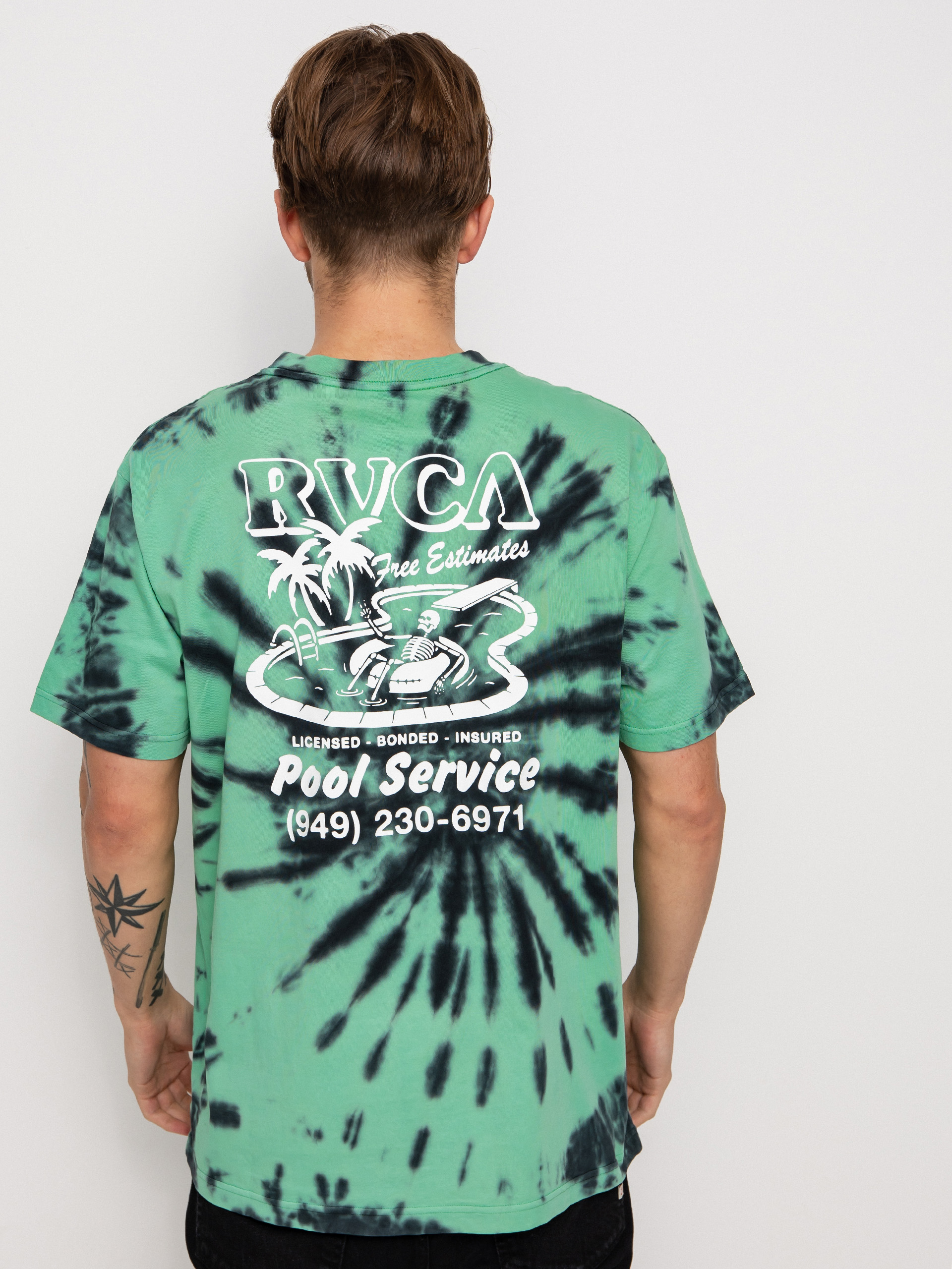 T-shirt RVCA Pool Service (blk grn tie&dye)