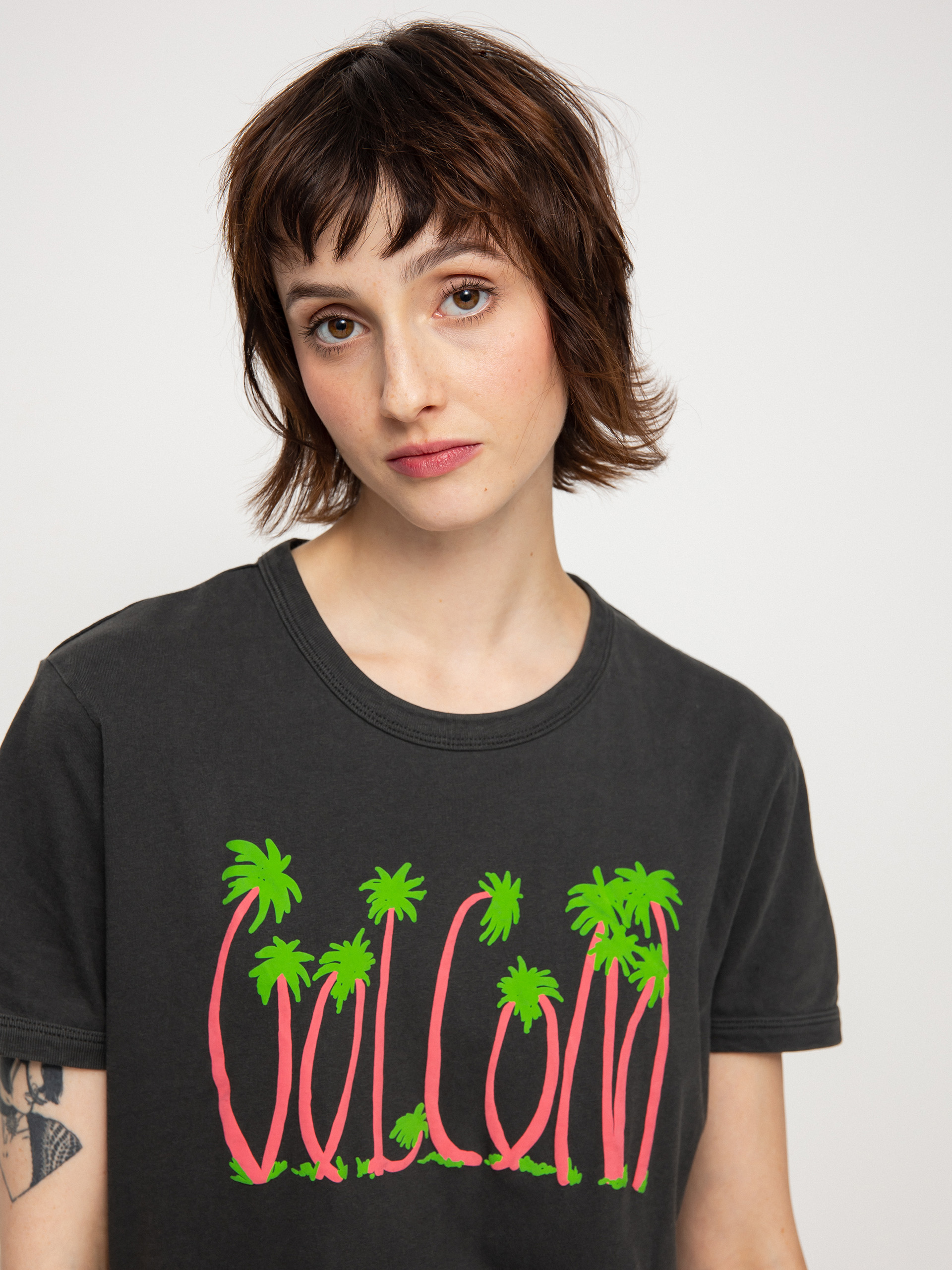 T-shirt Volcom Truly Ringer Wmn (black)