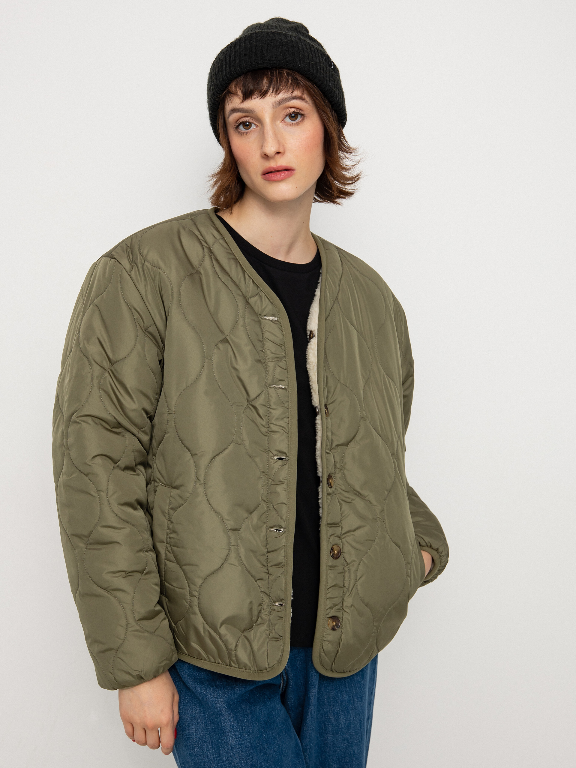 Kurtka Brixton Sherpa Reversible Padded Wmn (military olive)