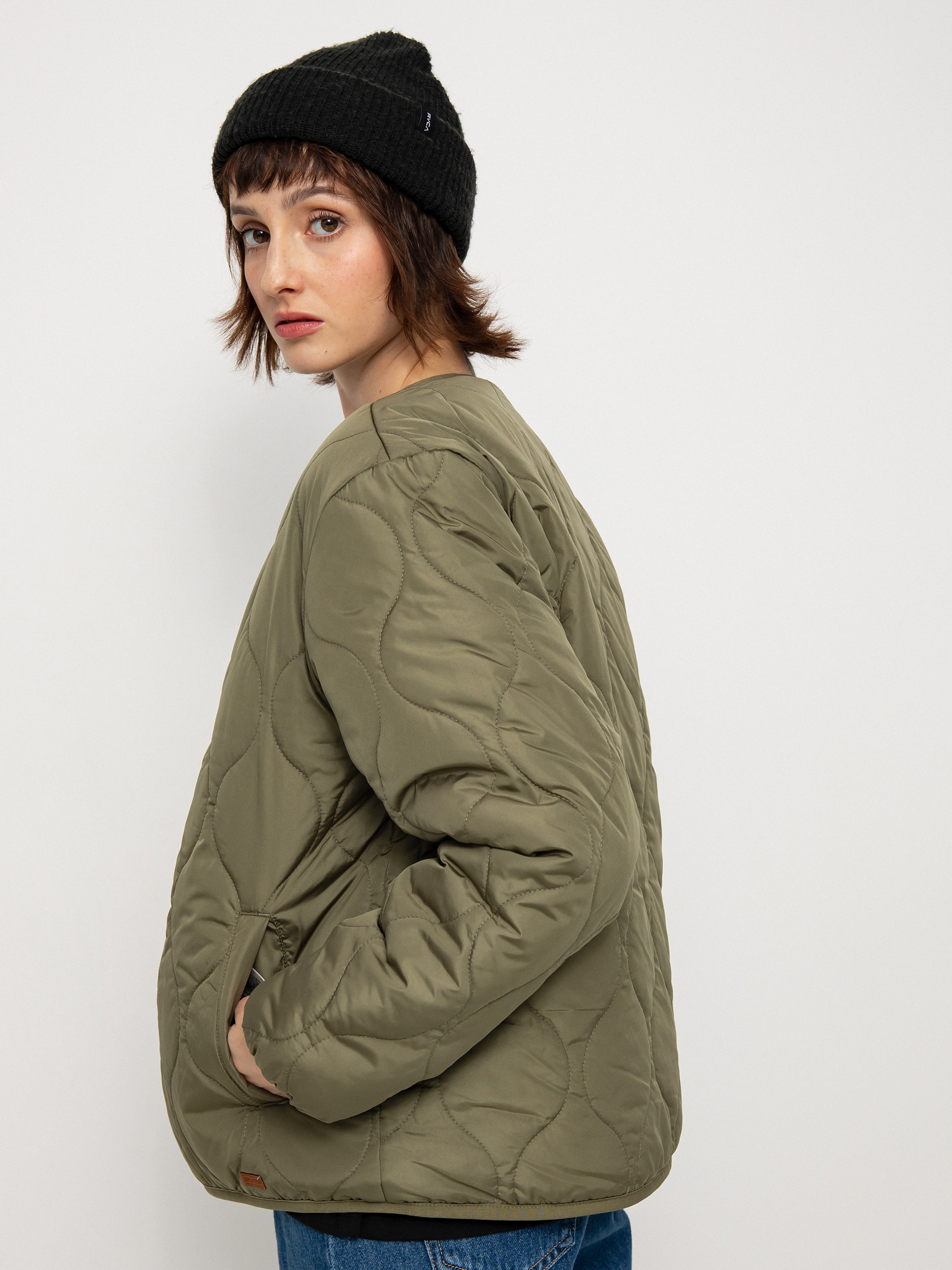 Kurtka Brixton Sherpa Reversible Padded Wmn (military olive)