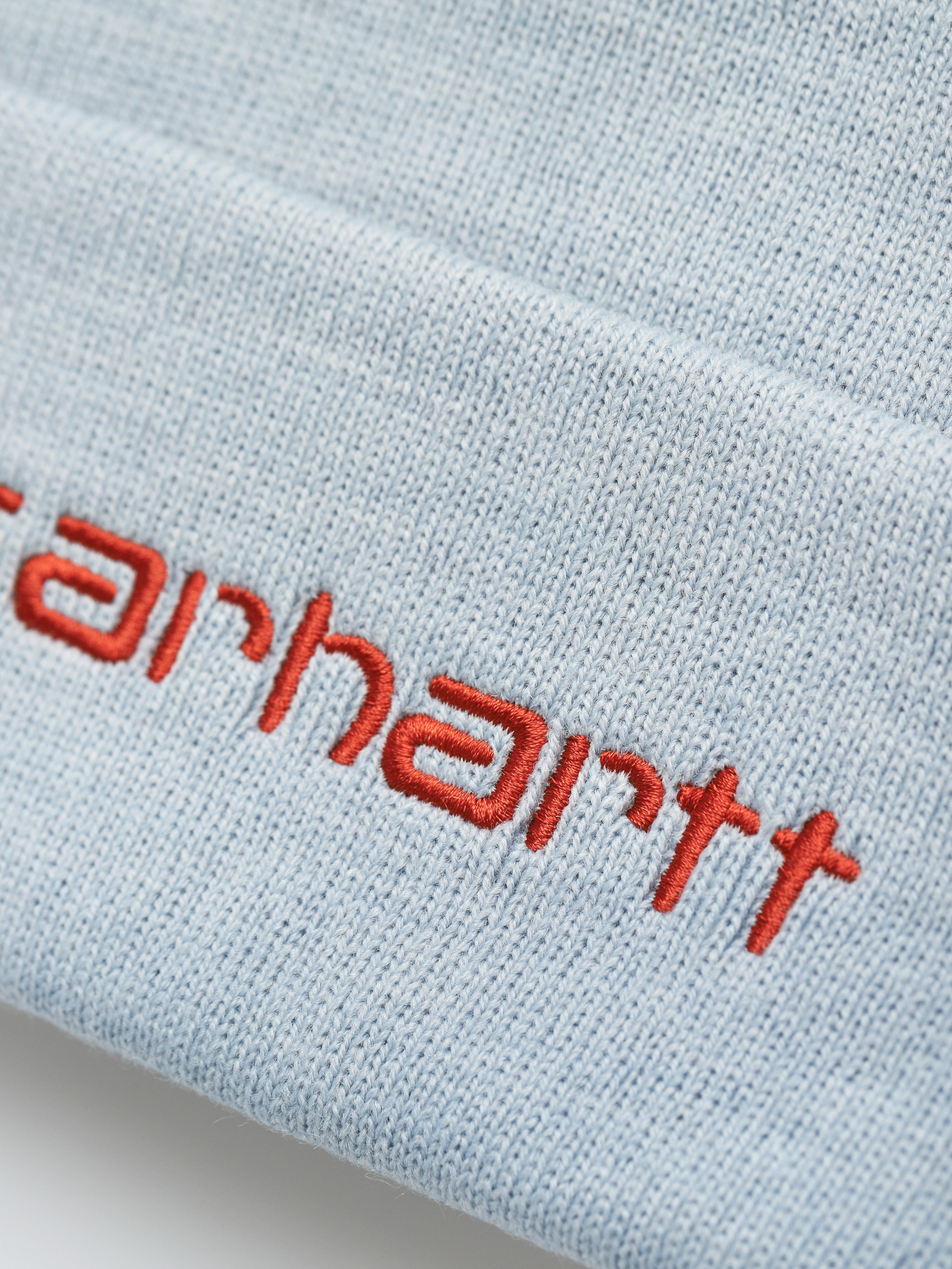 Czapka zimowa Carhartt WIP Script (misty sky/brick)